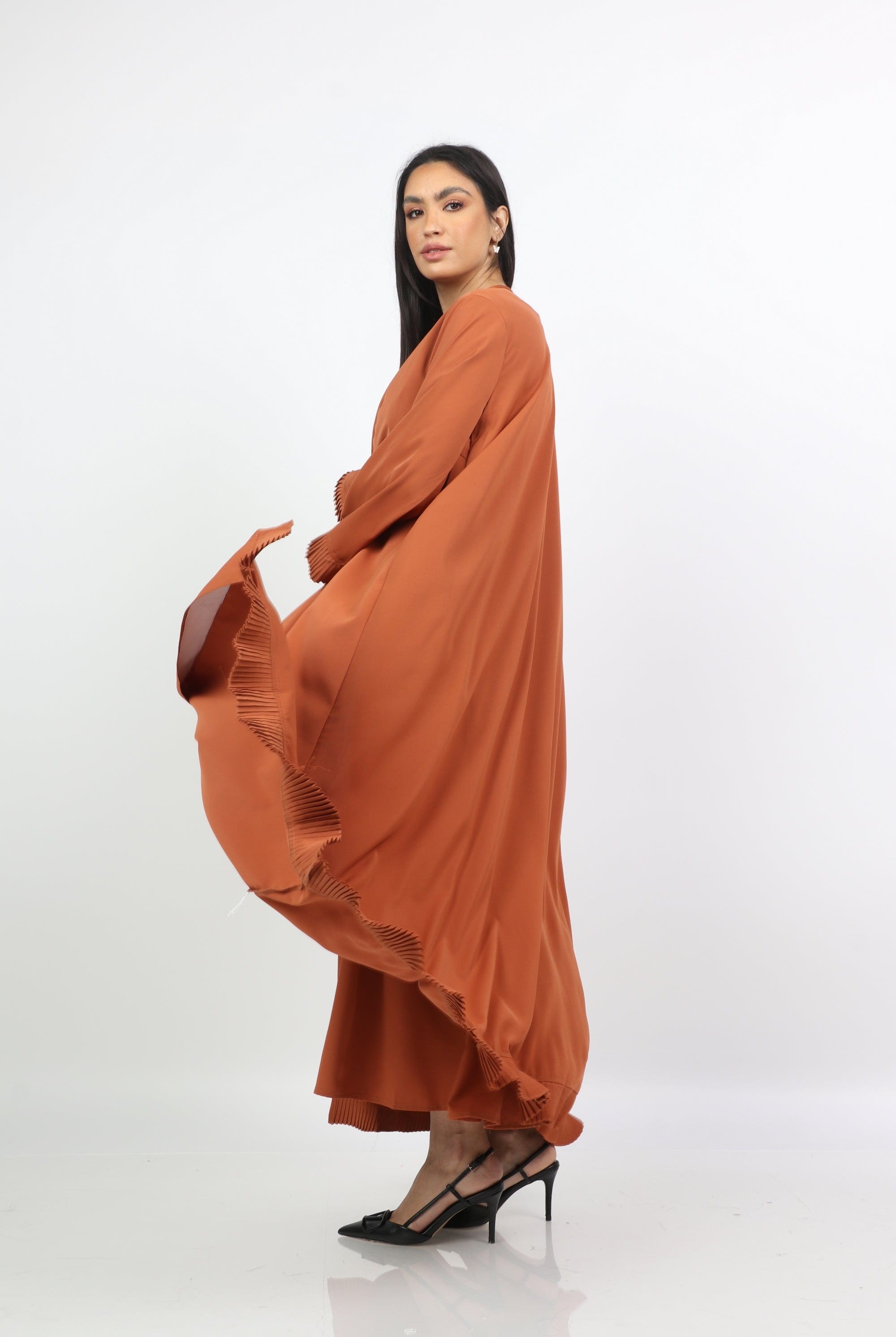 نتشي جاكيت طويل كلاسيك بكم طويل نسائي