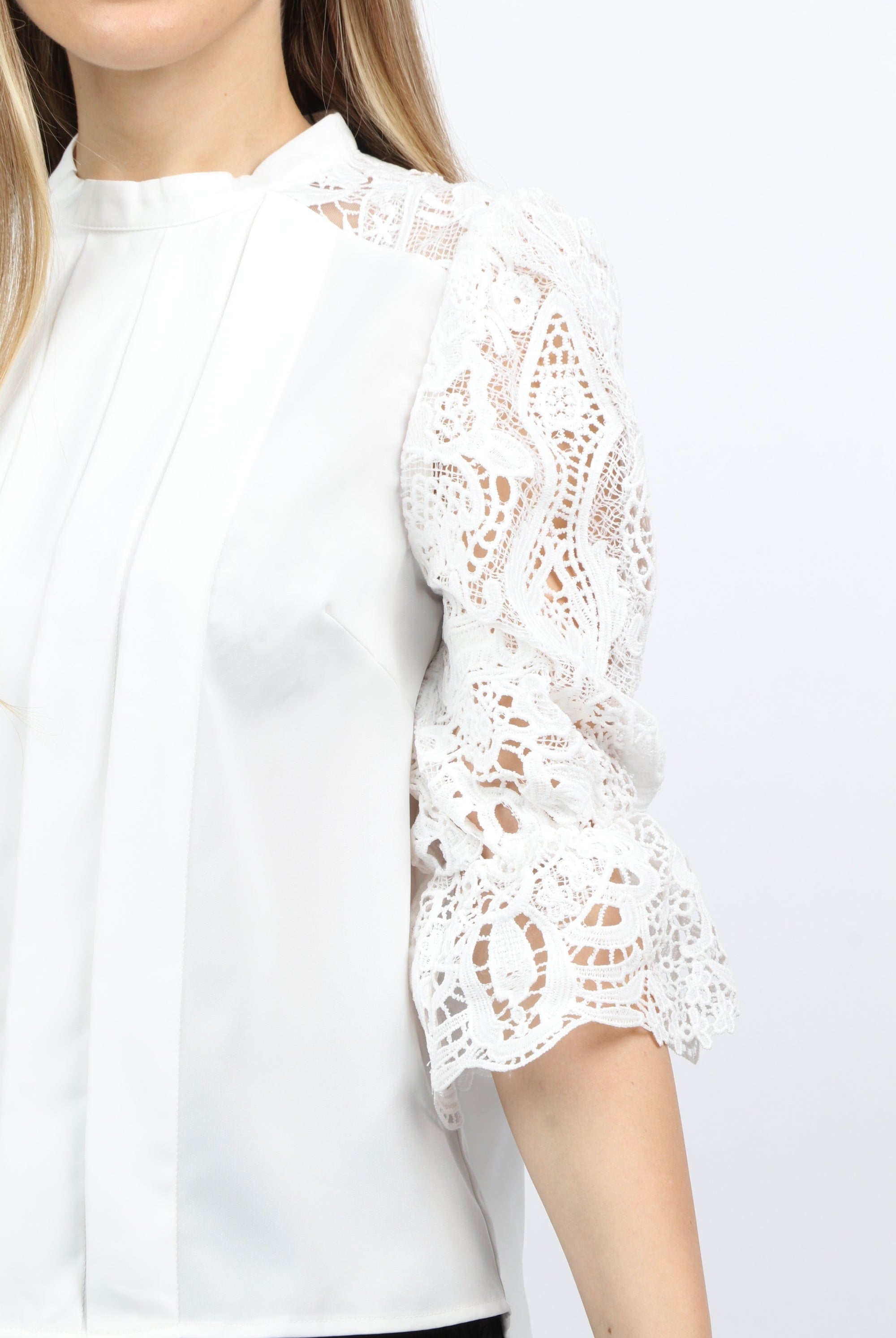 نتشي بلوزة كلوش 3/4 كم دانتيل نسائي