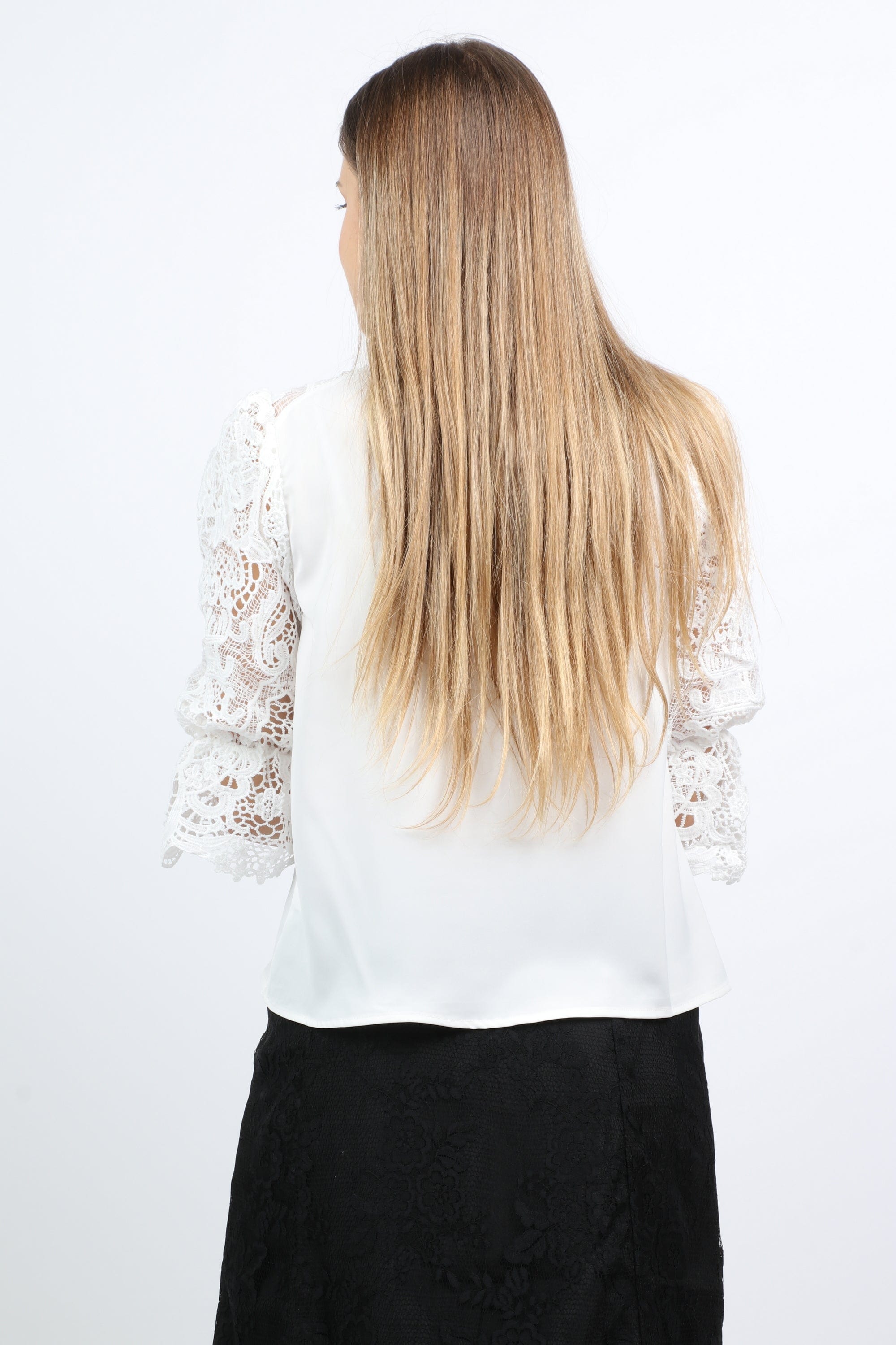 نتشي بلوزة كلوش 3/4 كم دانتيل نسائي