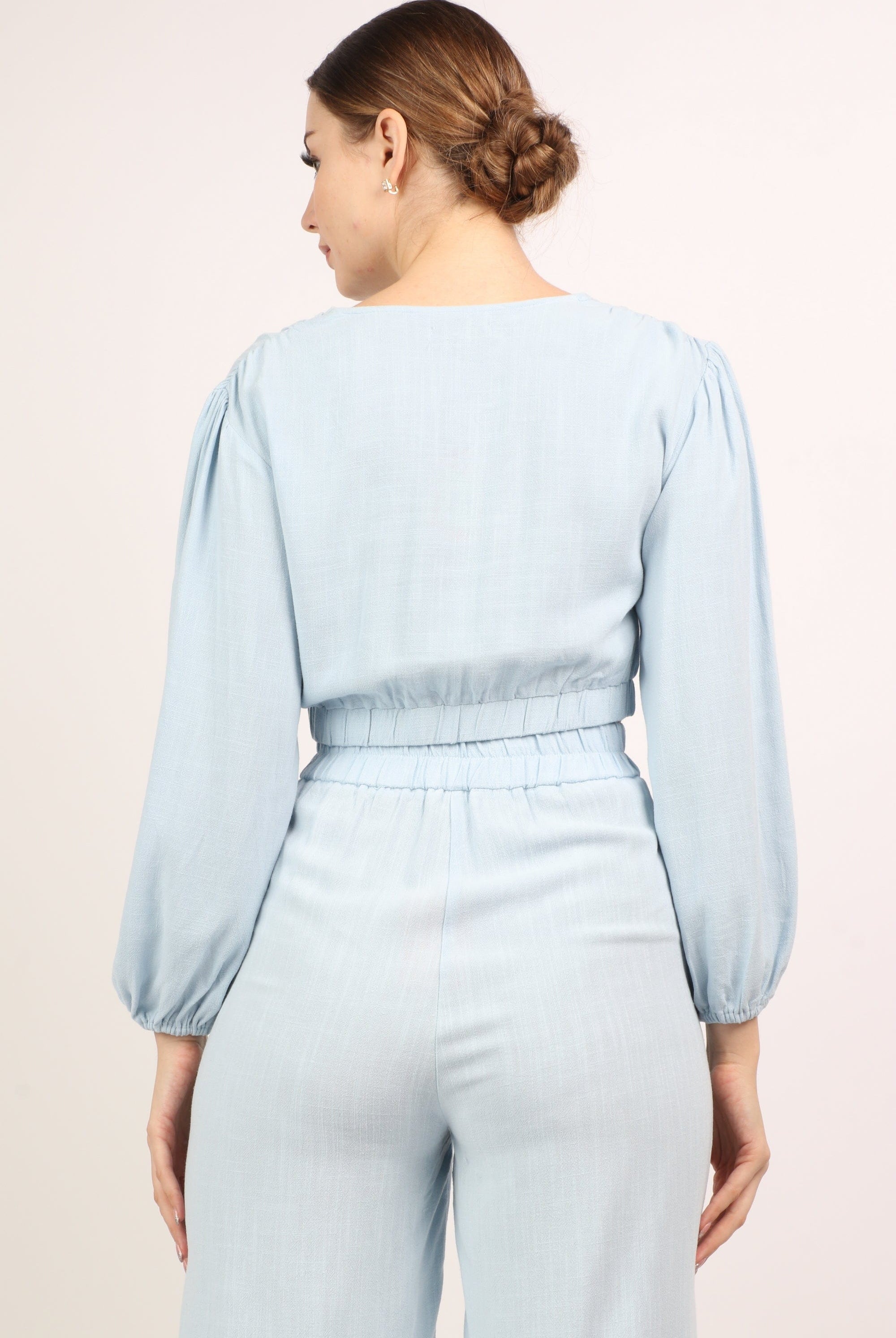 نتشي بلوزة نص بطن سبعة كم طويل منفوخ نسائي