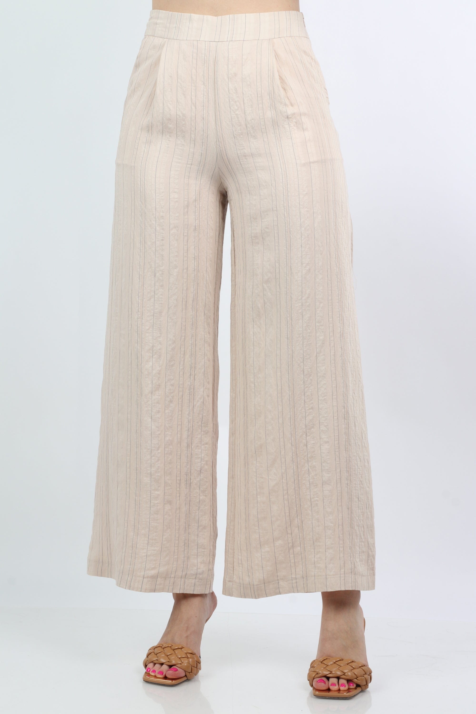 نتشي بنطلون رسمي بخطوط طويلة واسع نسائي