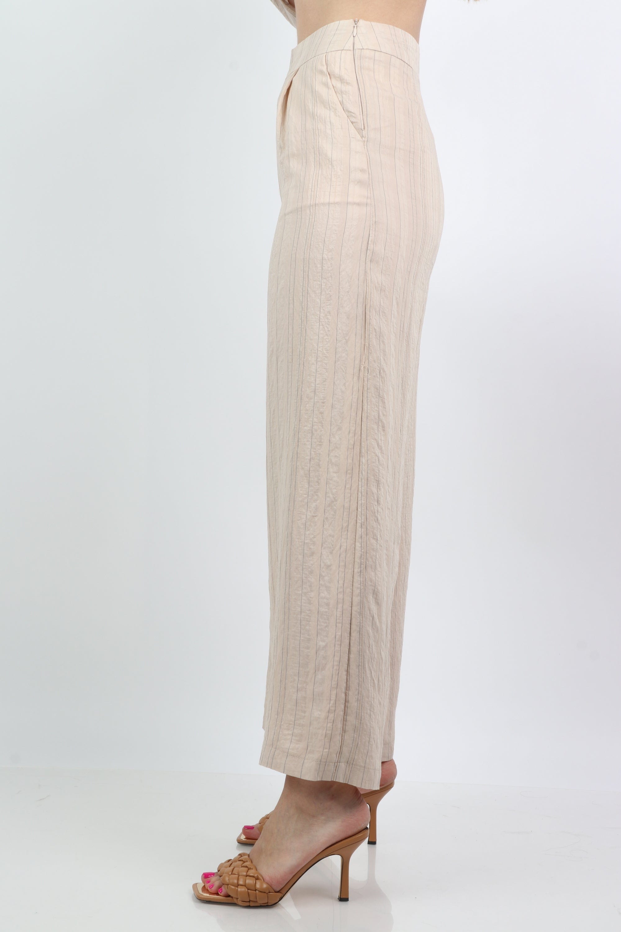 نتشي بنطلون رسمي بخطوط طويلة واسع نسائي