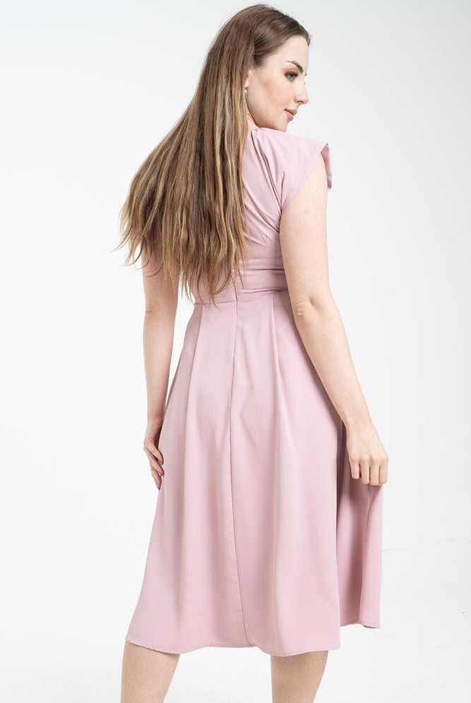 نتشي فستان ميدي بدون أكمام بحزام على الخصر