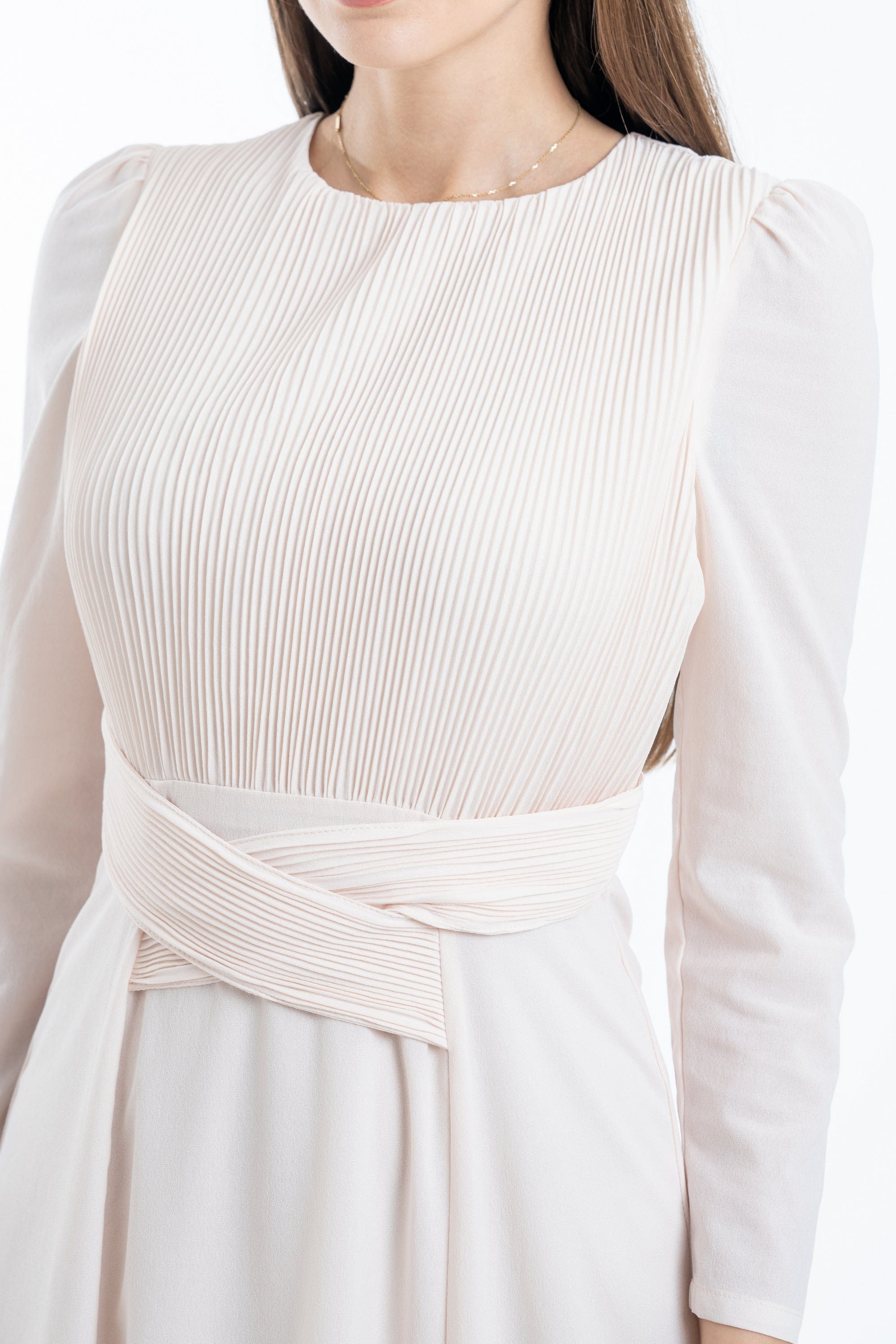 نتشي فستان نسائي ماكسي بحزام على الخصر