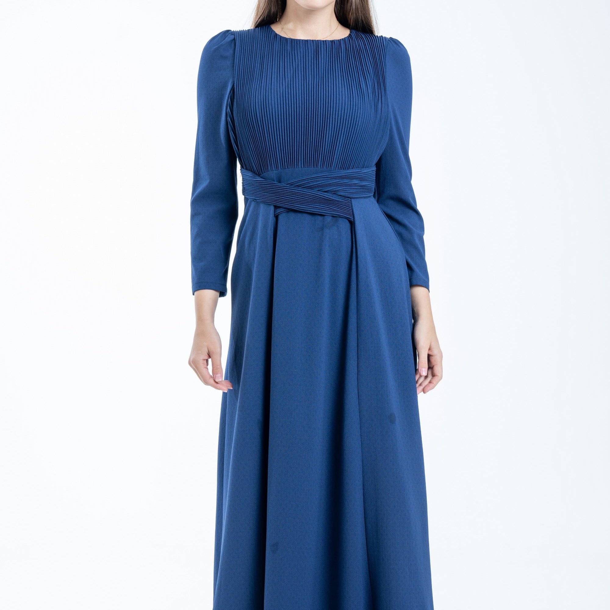 نتشي فستان نسائي ماكسي بحزام على الخصر