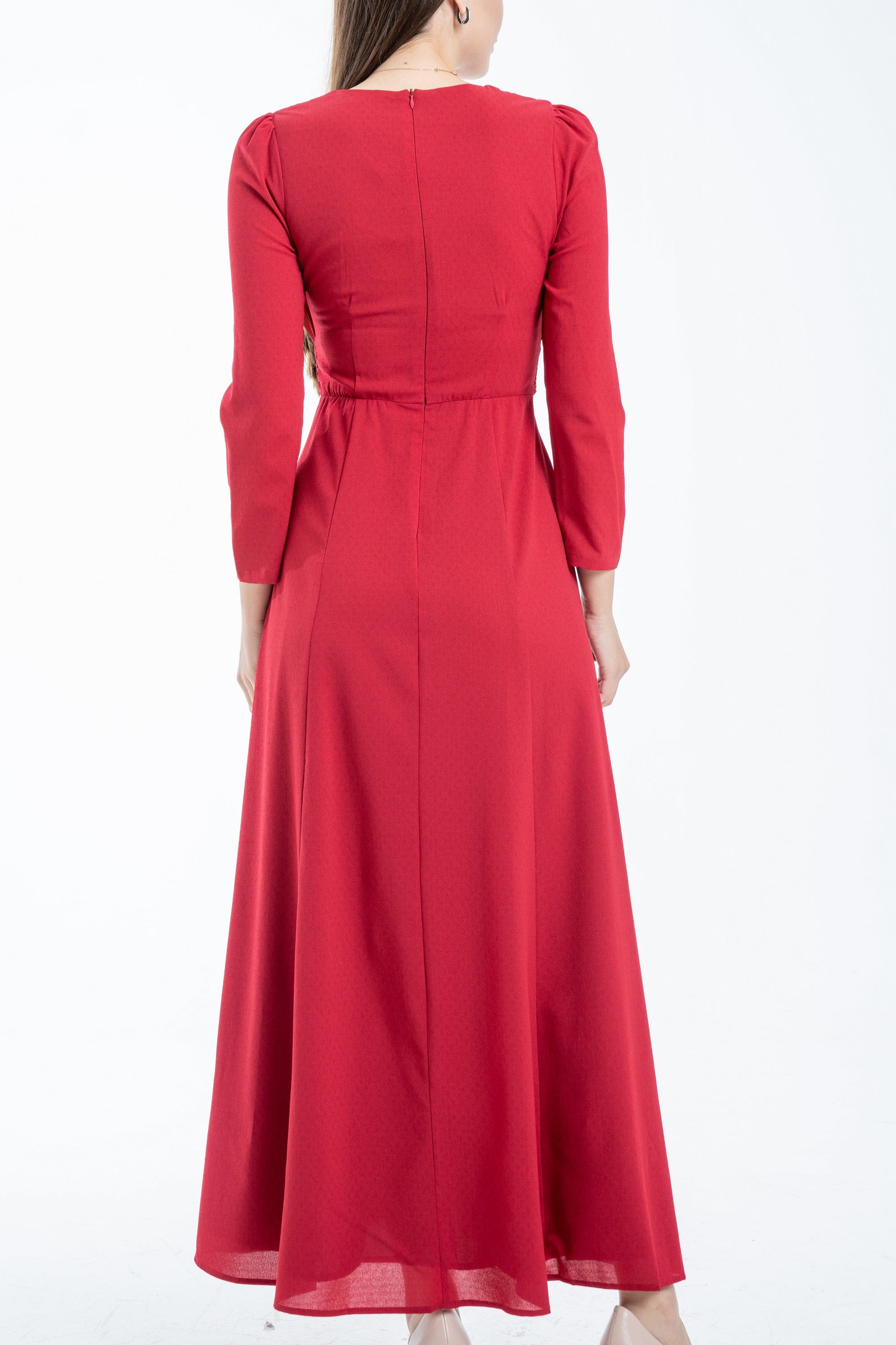 نتشي فستان نسائي ماكسي بحزام على الخصر