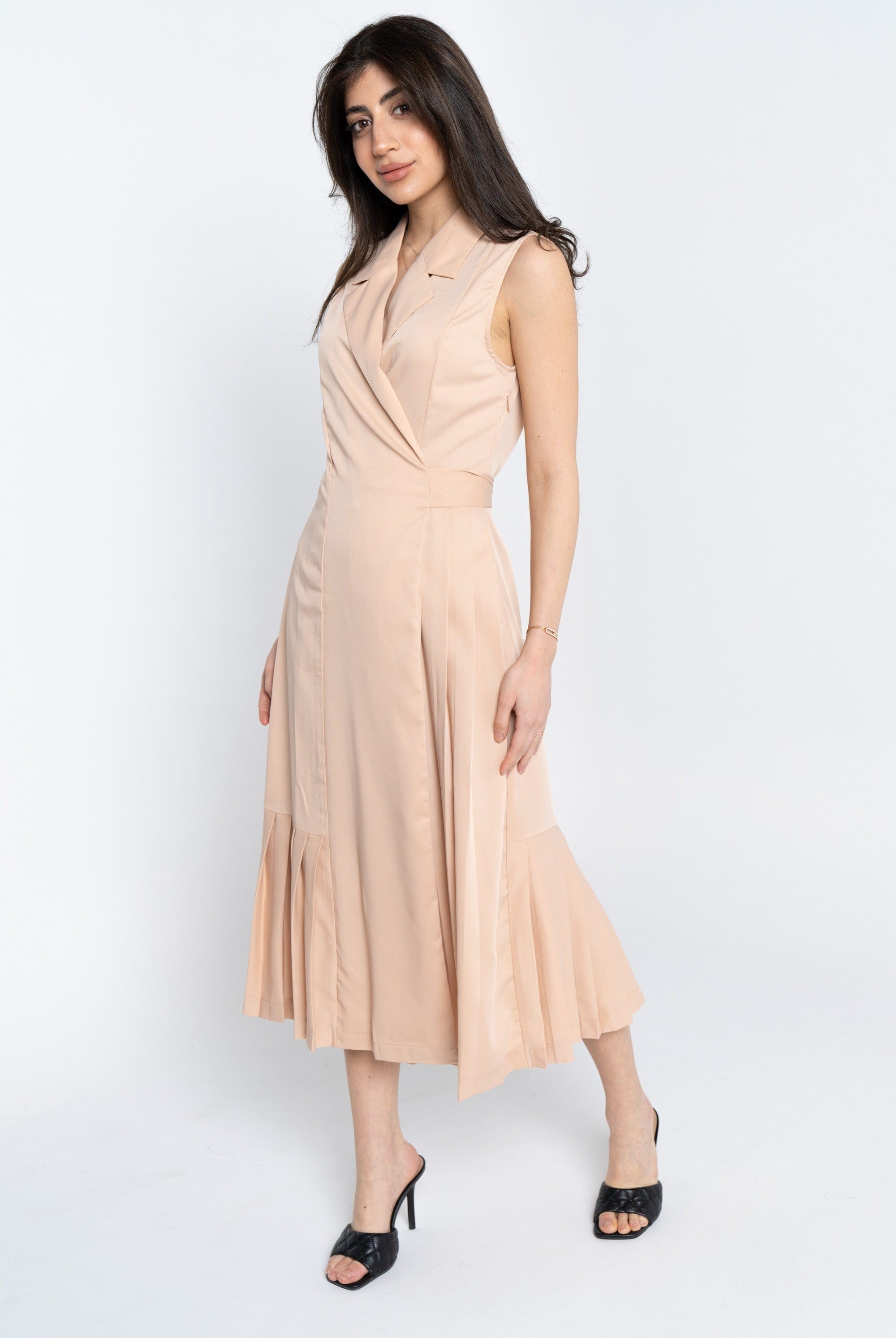 نتشي فستان نسائي ميدي رسمي لف