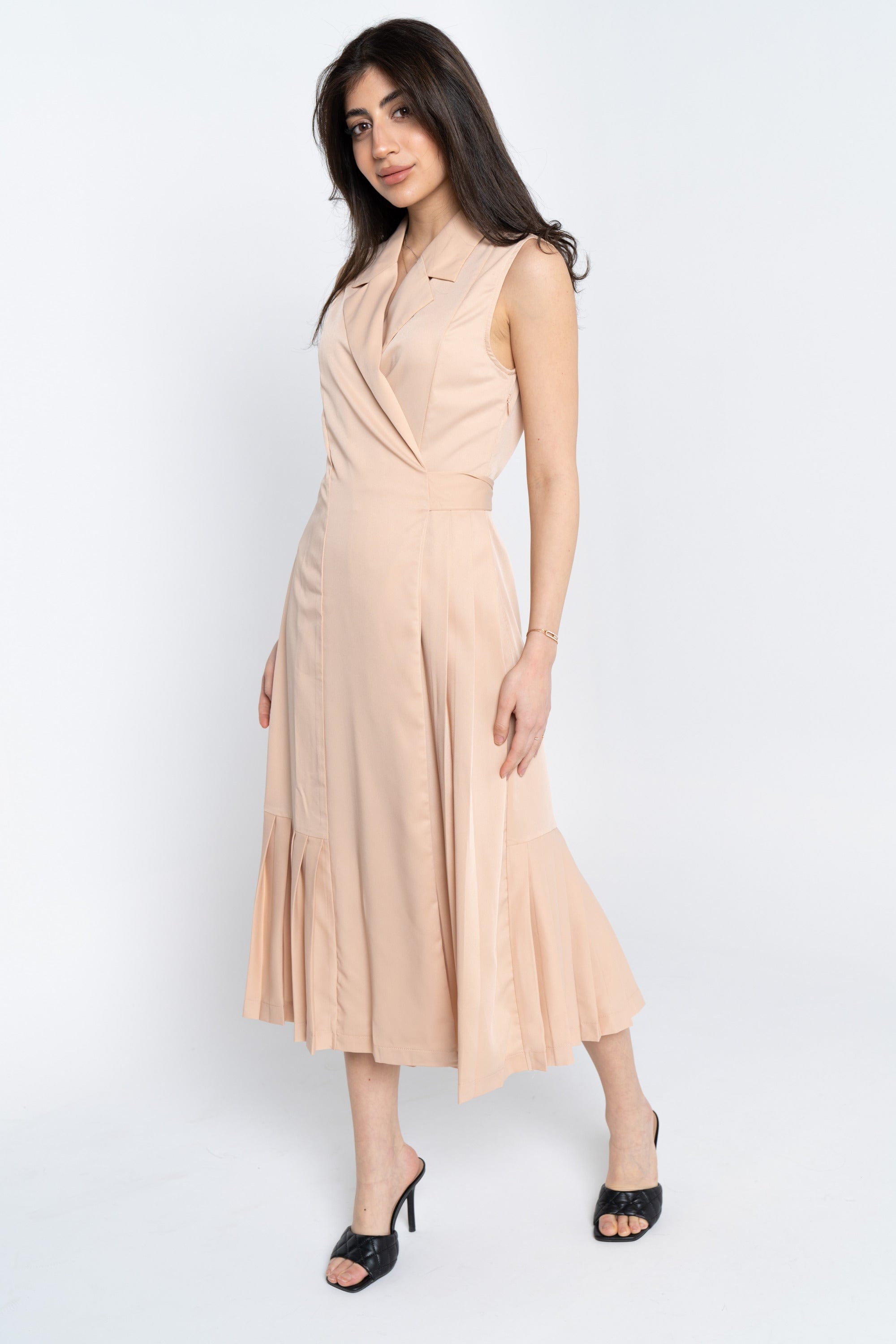 نتشي فستان نسائي ميدي رسمي لف