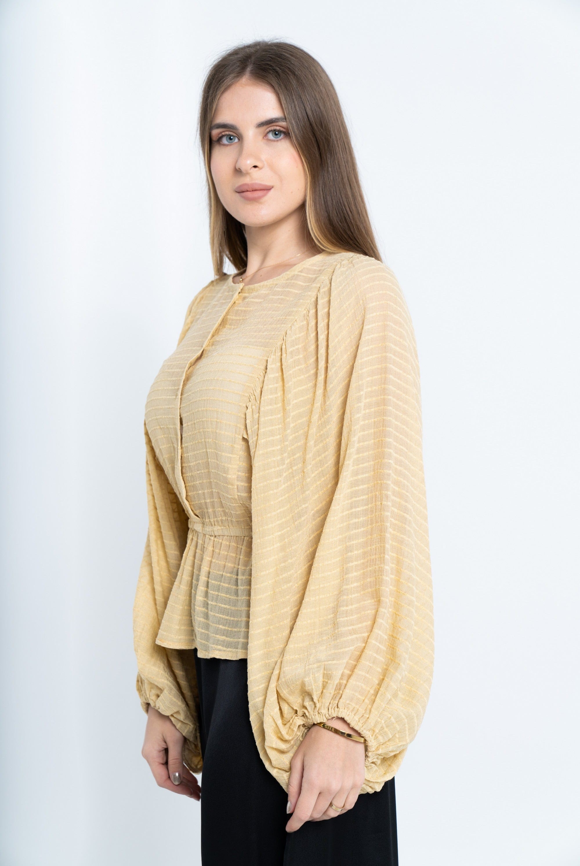 نتشي توب نسائي شفاف مخصر أوفر سايز نسائي