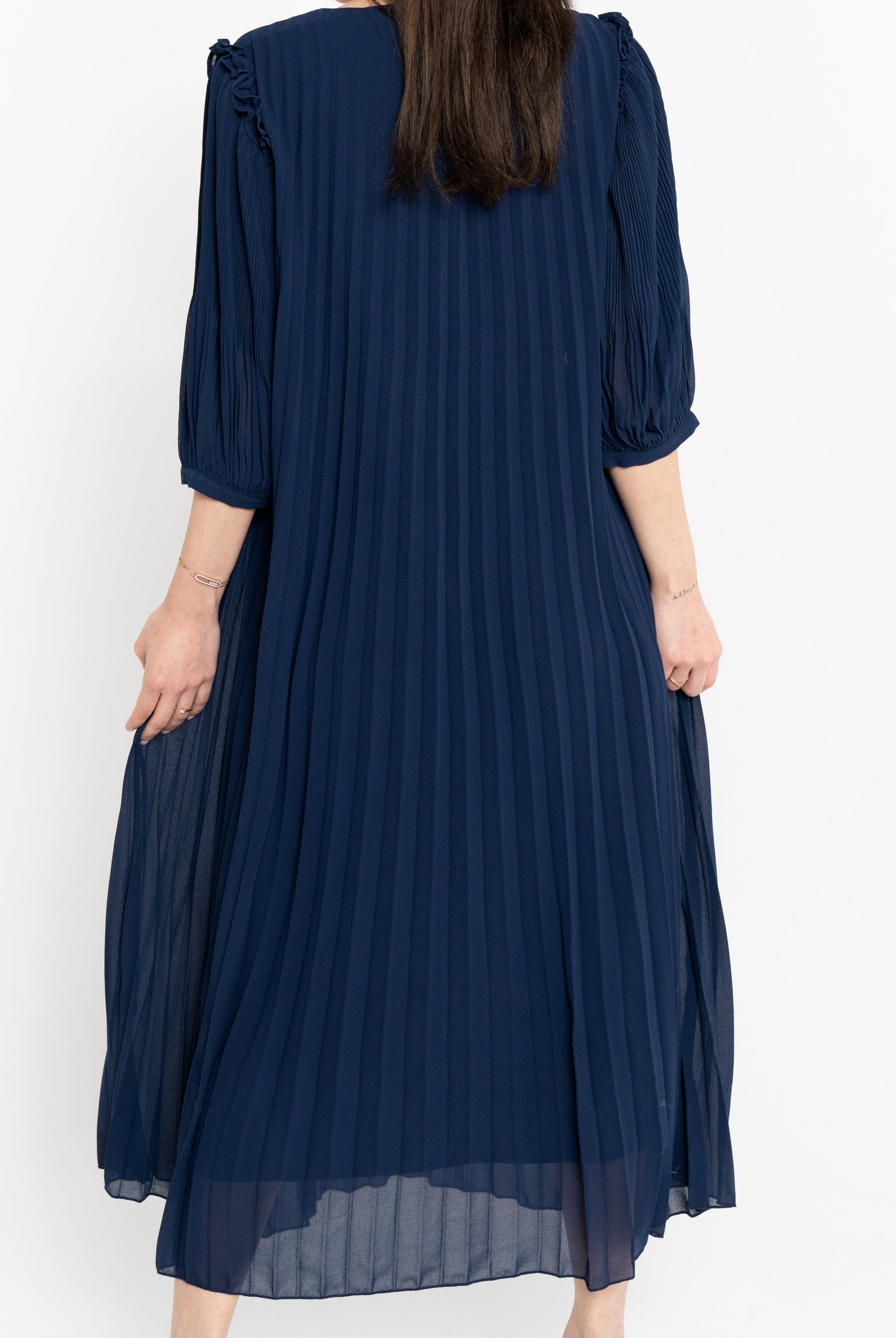 نتشي فستان ميدي 3/4 كم بليسيه نسائي