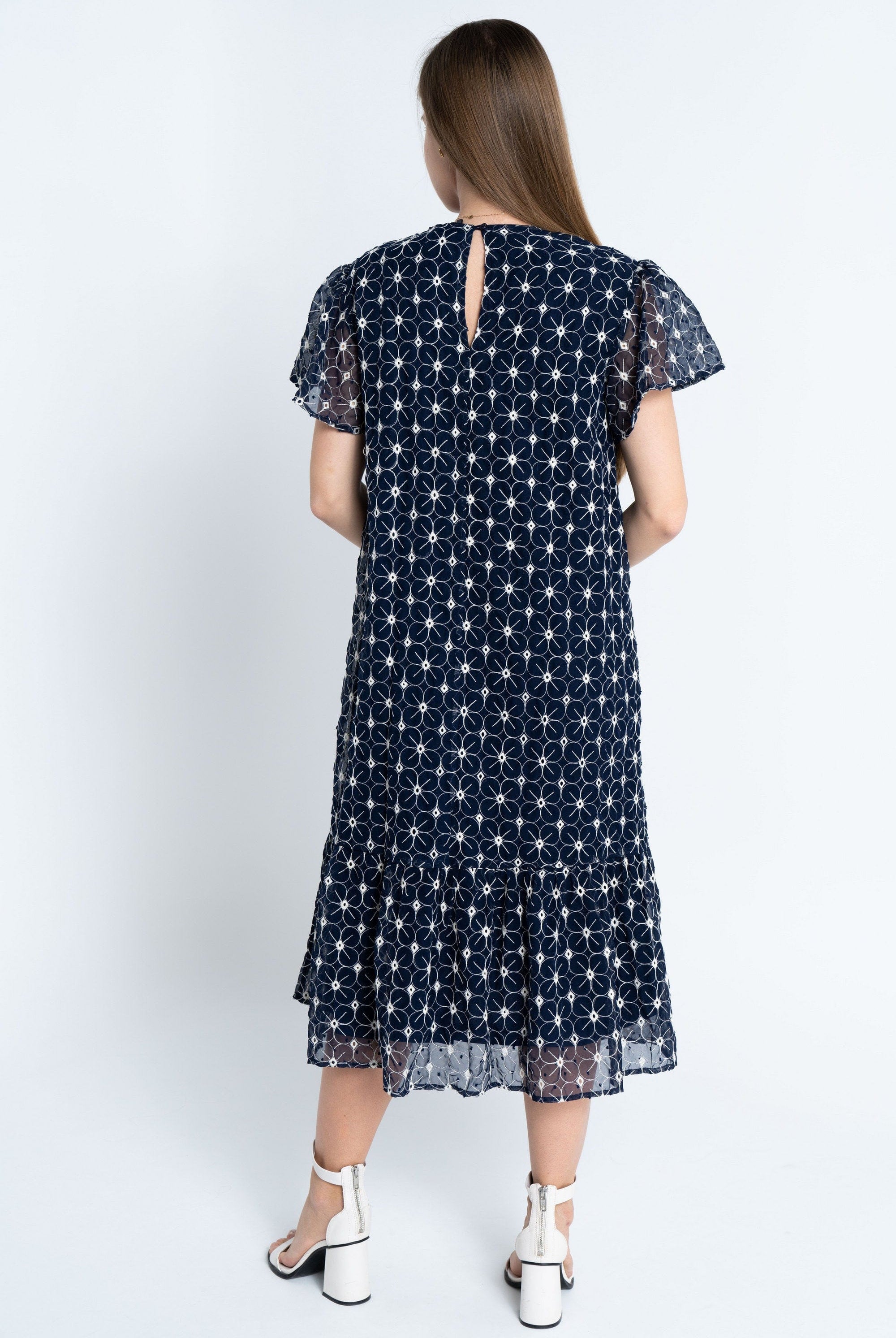 نتشي فستان مورد كم قصير مفتوح ميدي نسائي