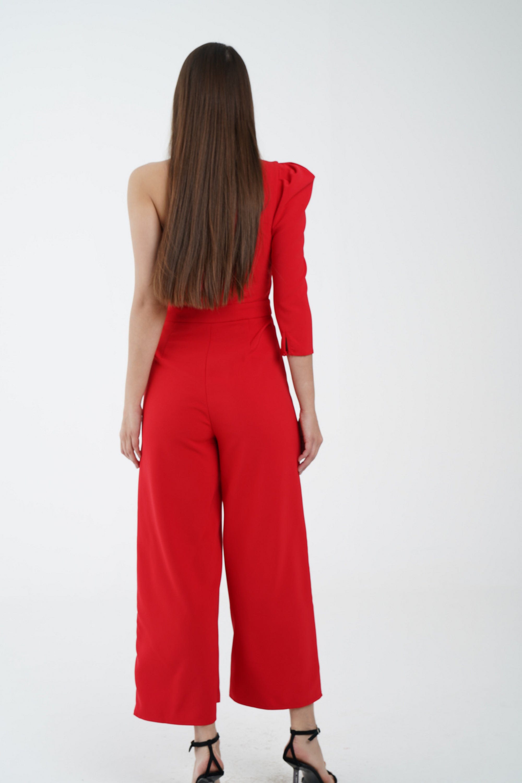 نتشي جمبسوت كتف وكتف بحزام أمامي أحمر قرمزي