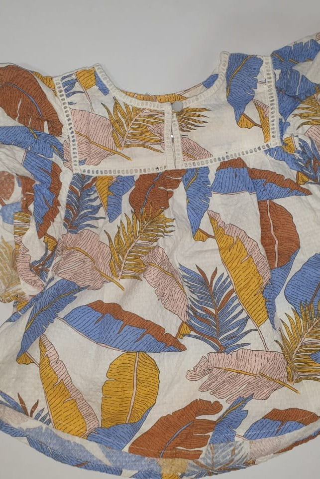 جينجرسنابس بلوزة مشجرة كم قصير مكشكش بناتي متعدد الألوان