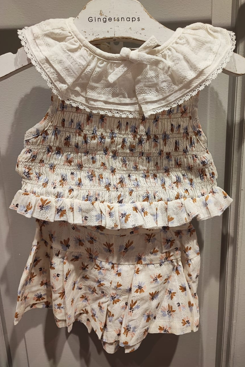 جينجرسنابس طقم بنات رضع مطاطة بكرانيش بلوزة وجيبة متعدد الألوان