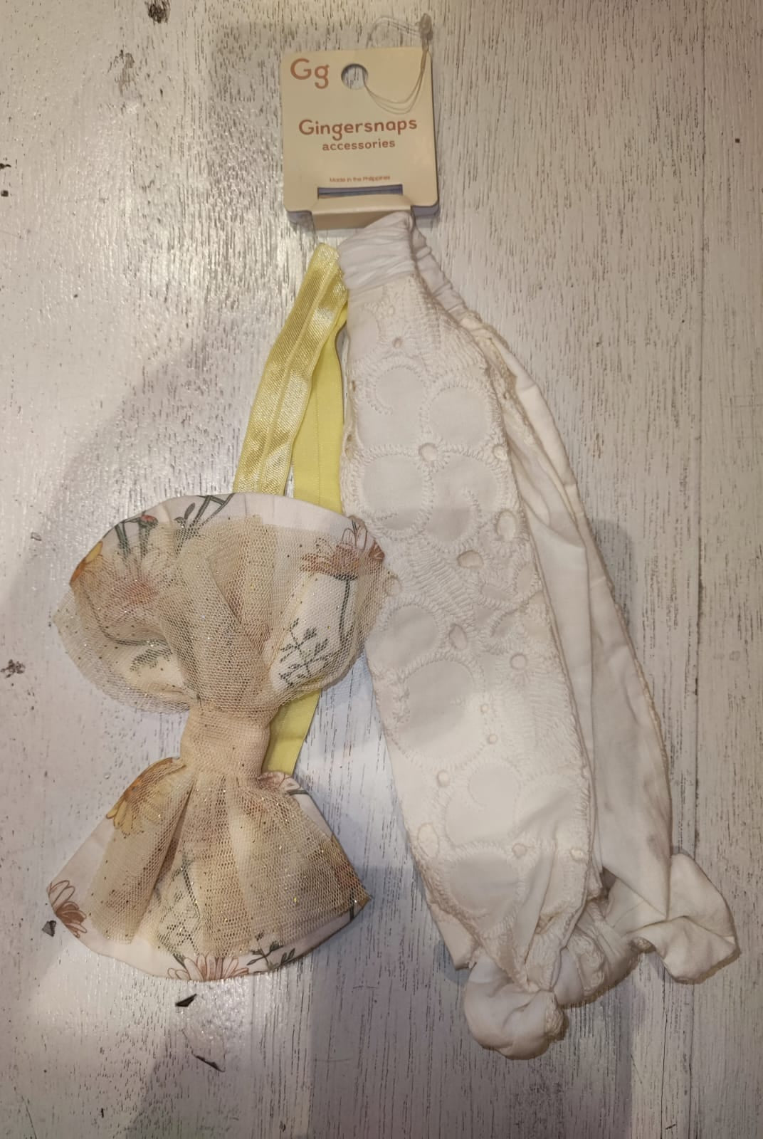 جينجرسنابس إكسسوارات شعر للبنات الرضع مطرزة أبيض