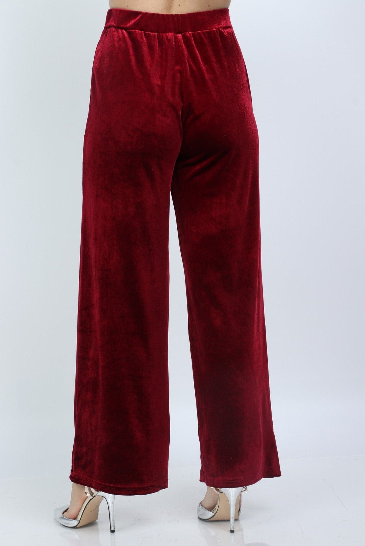 نتشي بنطلون مخملي طويل واسع نسائي