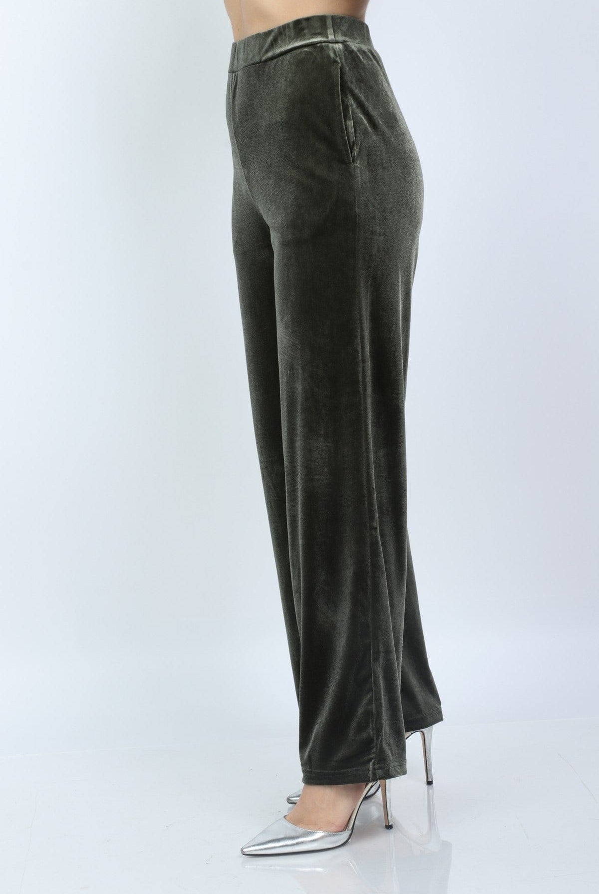 نتشي بنطلون مخملي طويل واسع نسائي