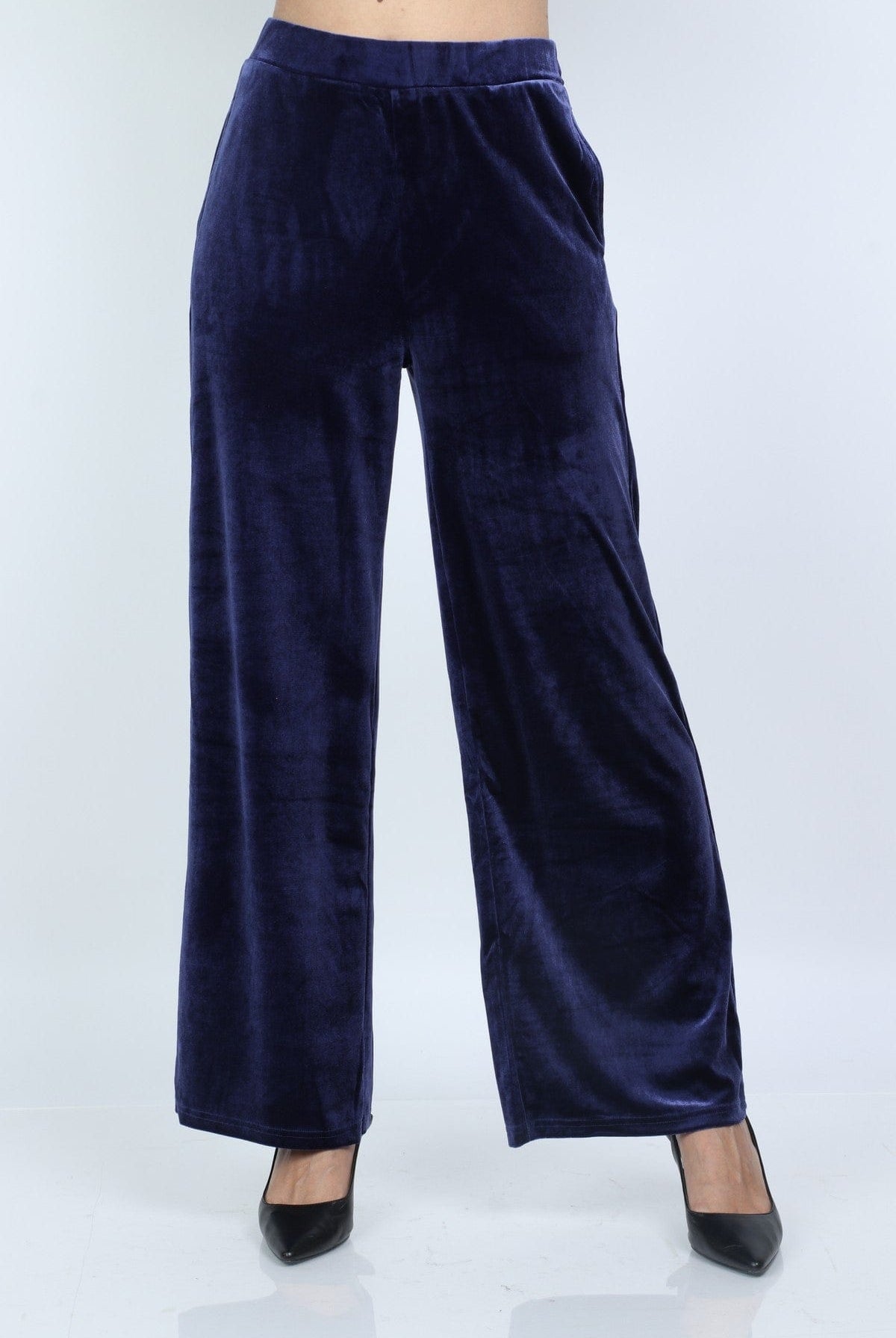 نتشي بنطلون نسائي بجيوب هاي ويست وايد ليج طويل نسائي