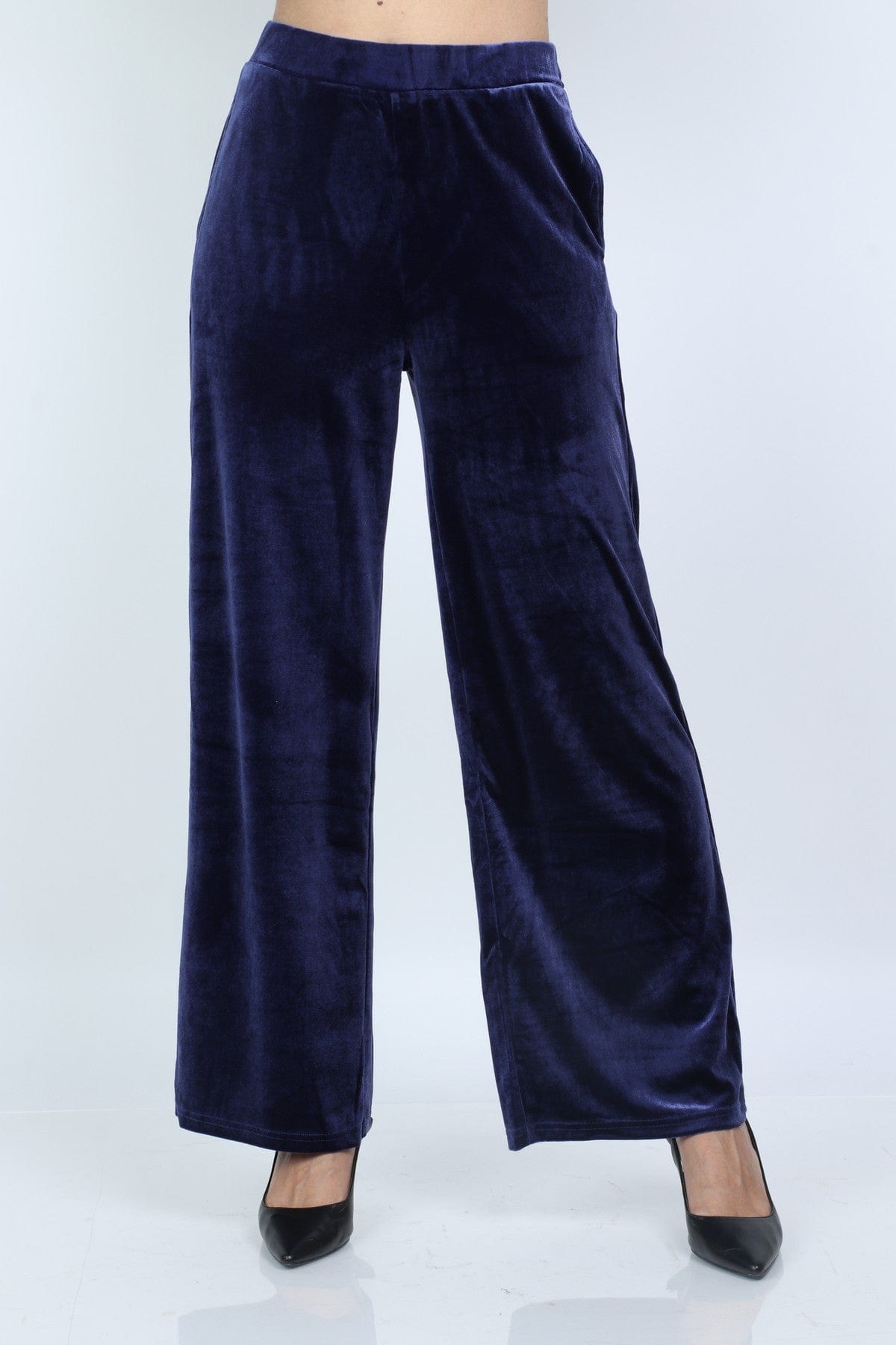 نتشي بنطلون نسائي بجيوب هاي ويست وايد ليج طويل نسائي