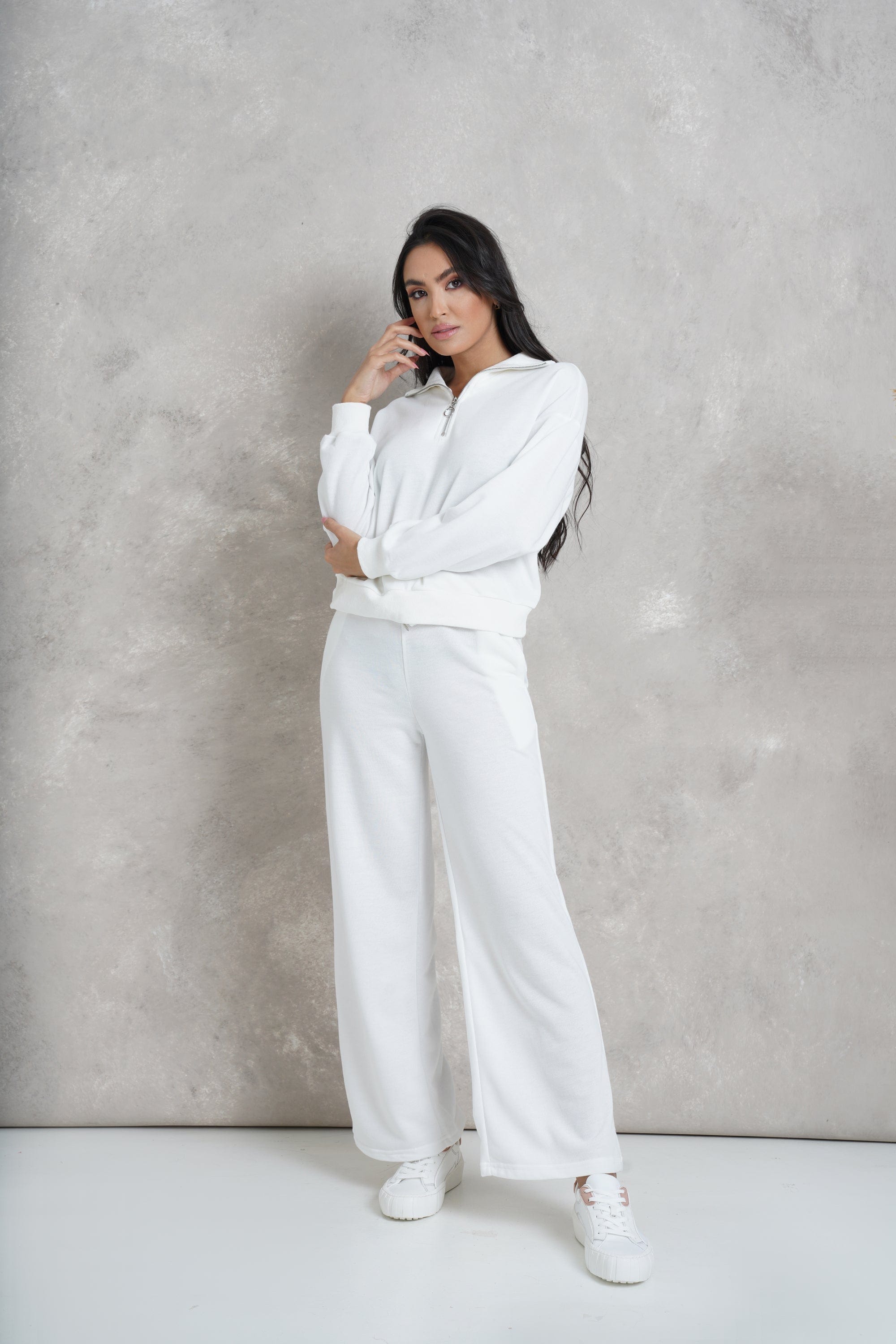 نتشي بنطلون سويت بانتس طويل واسع من أسفل نسائي