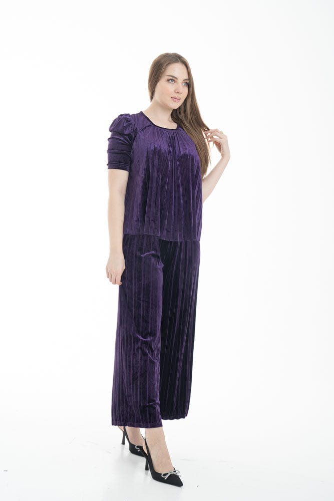 نتشي بلوزة نسائية طويلة بياقة دائرية نص كم