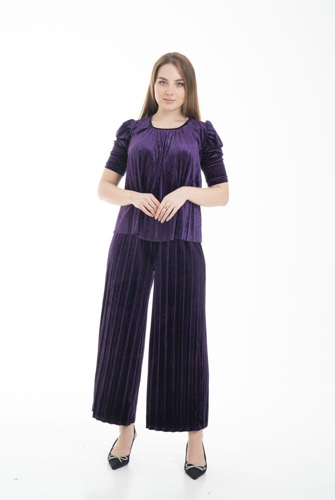 نتشي بلوزة نسائية طويلة بياقة دائرية نص كم