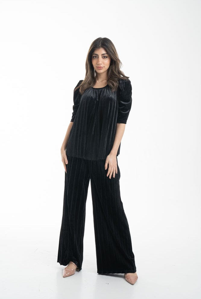 نتشي بلوزة نسائية طويلة بياقة دائرية نص كم