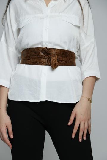 ميكا حزام عريض بفيونكة أمامية نسائي