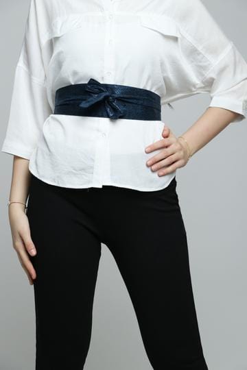 ميكا حزام عريض بفيونكة أمامية نسائي