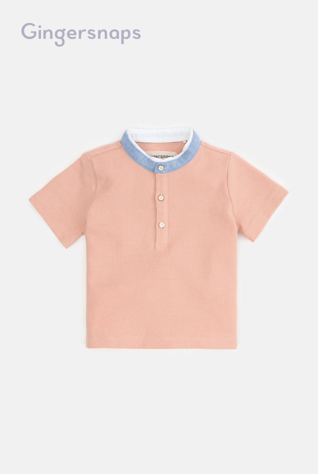 جينجرسنابس تيشيرت أولادي نص رقبة مزين بجينز وردي باهت