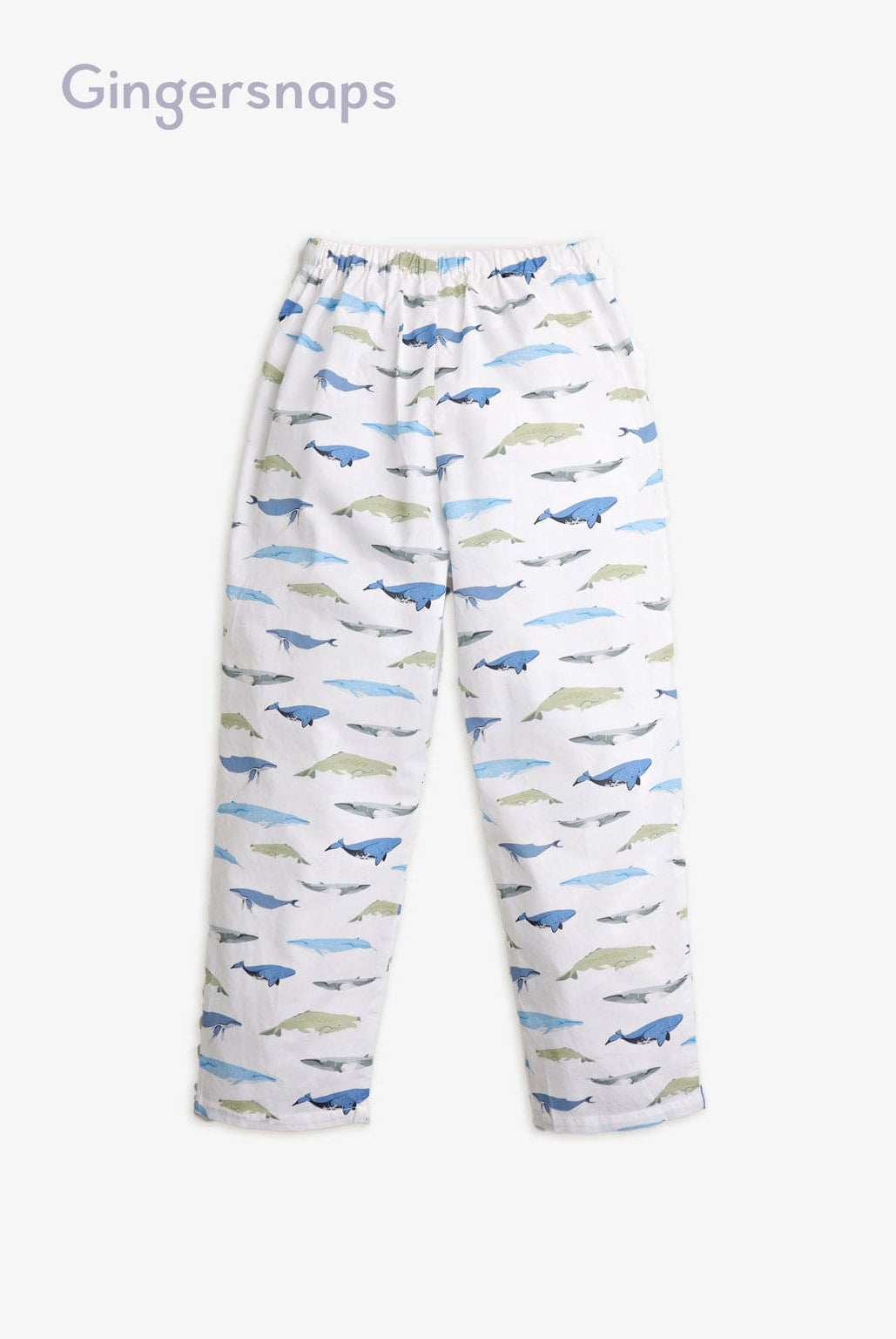 جينجرسنابس بيجامة منقوشة بأزرار أمامية نص كم أولادي أبيض