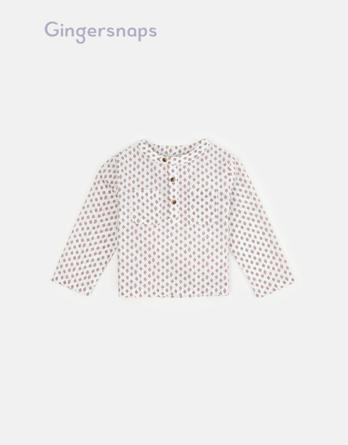 جينجرسنابس قميص بيبي ولادي بنمط عباية بنصف ياقة أبيض