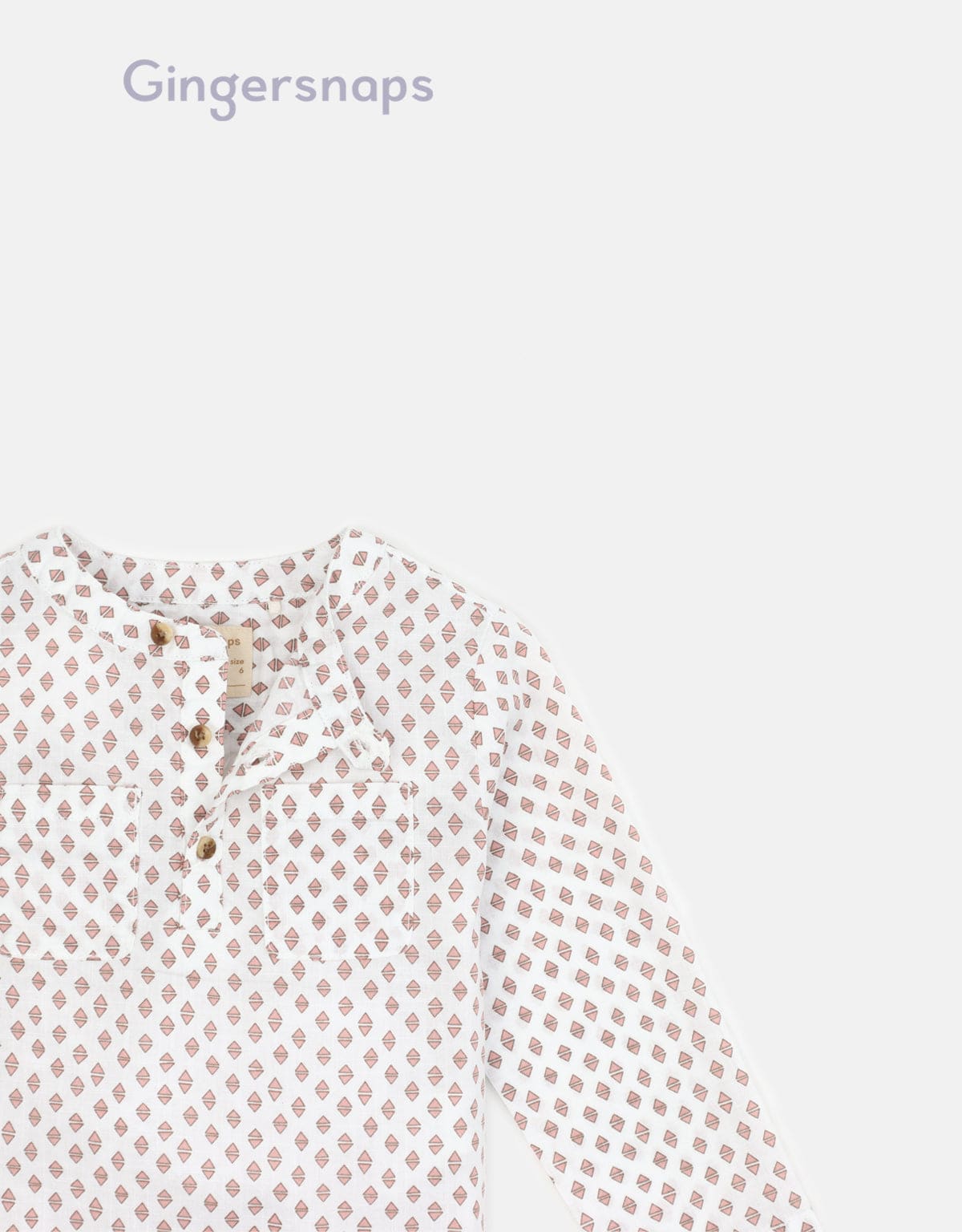 جينجرسنابس قميص بيبي ولادي بنمط عباية بنصف ياقة أبيض