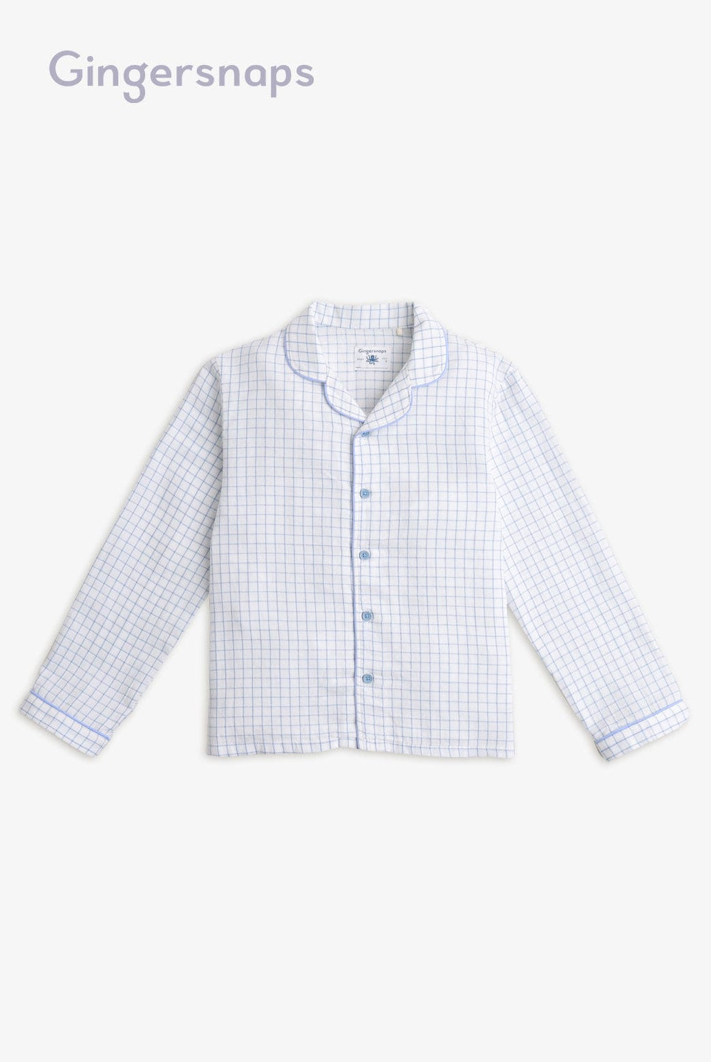 جينجرسنابس بيجامة قطعتين كم طويل تيشيرت وبنطلون أزرق