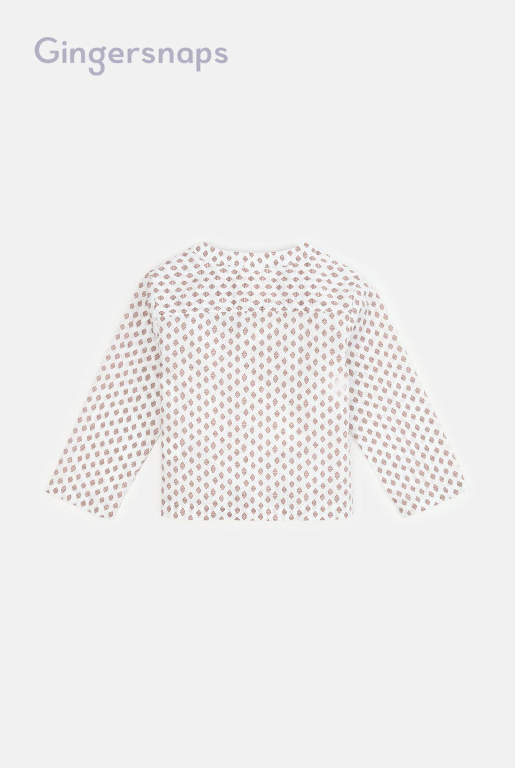 جينجرسنابس قميص بيبي ولادي بنمط عباية بنصف ياقة أبيض