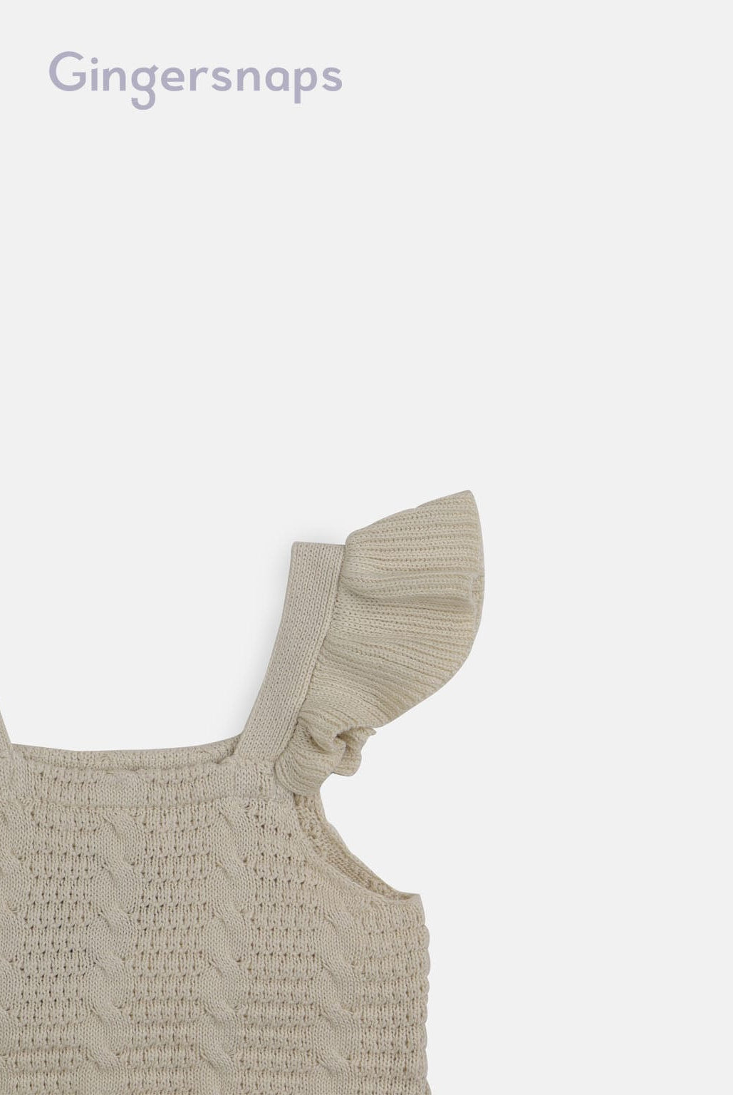 جينجرسنابس بلوزة بناتي مخرم كروب حمالات عريضة بيج