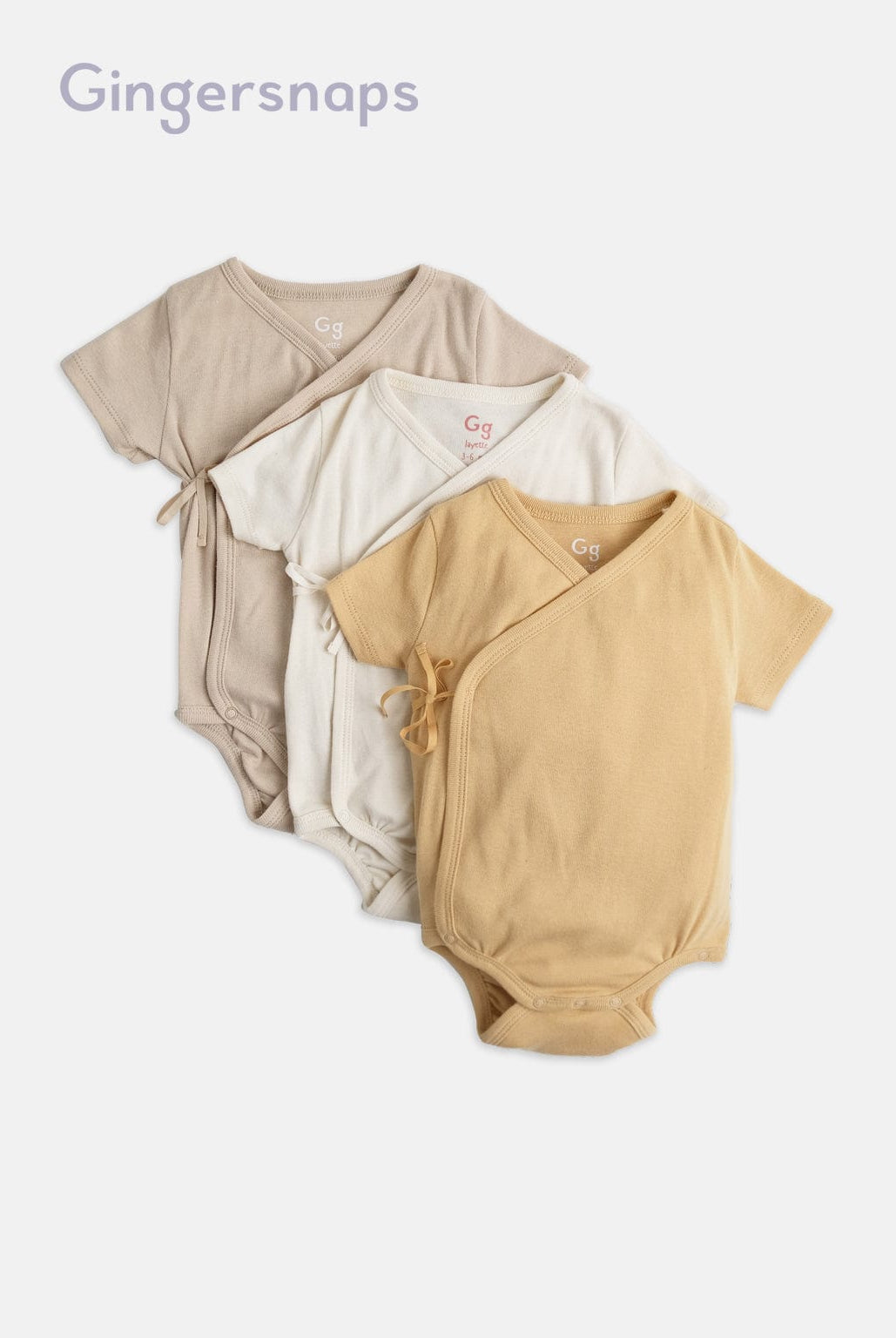 جينجرسنابس طقم سالوبيت نص كم مواليد 3 قطع أولادي للرضع متعدد الألوان