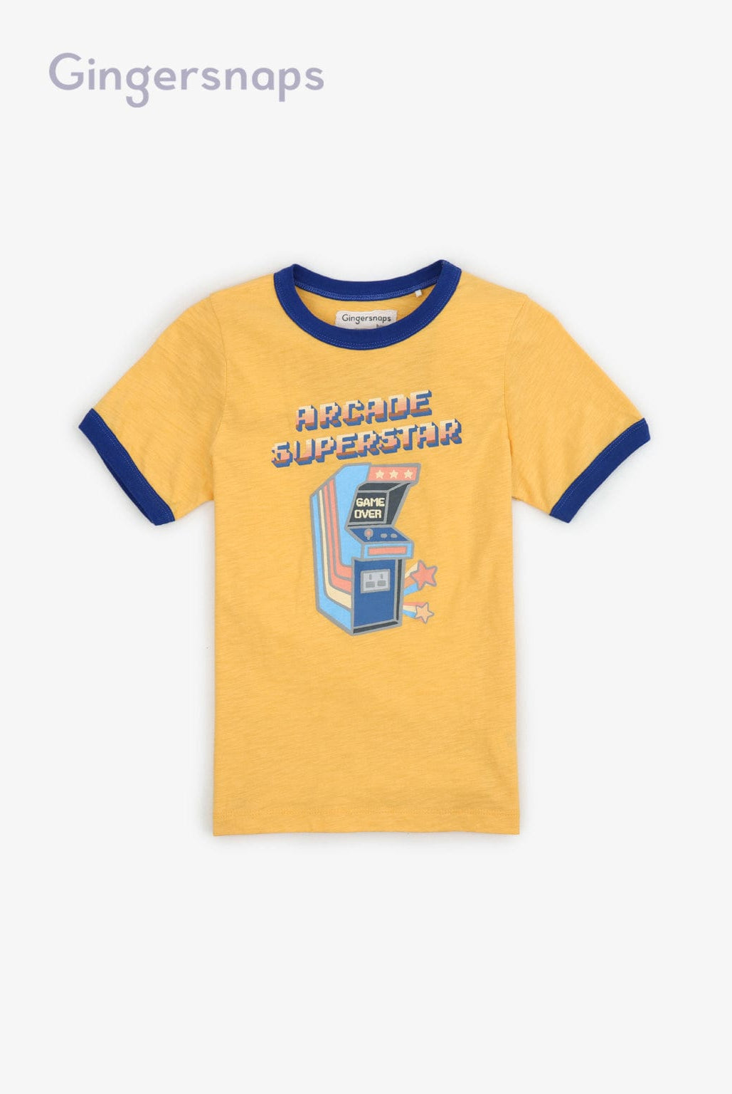 جينجرسنابس تي شيرت ولادي نص كم مطبوع أصفر