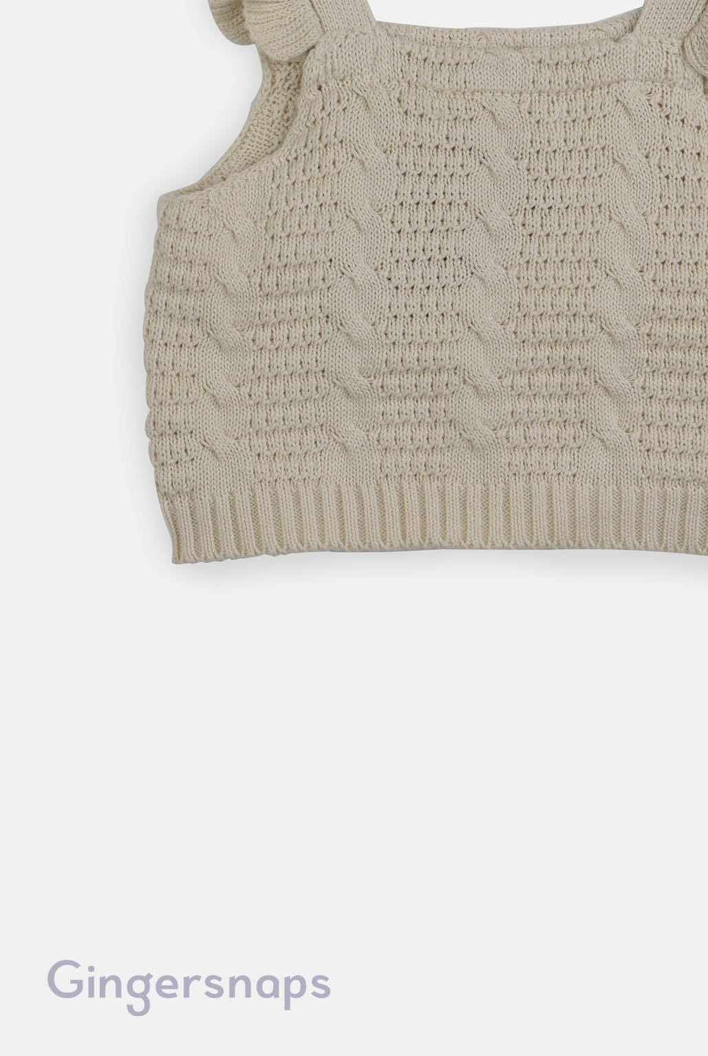 جينجرسنابس بلوزة بناتي مخرم كروب حمالات عريضة بيج