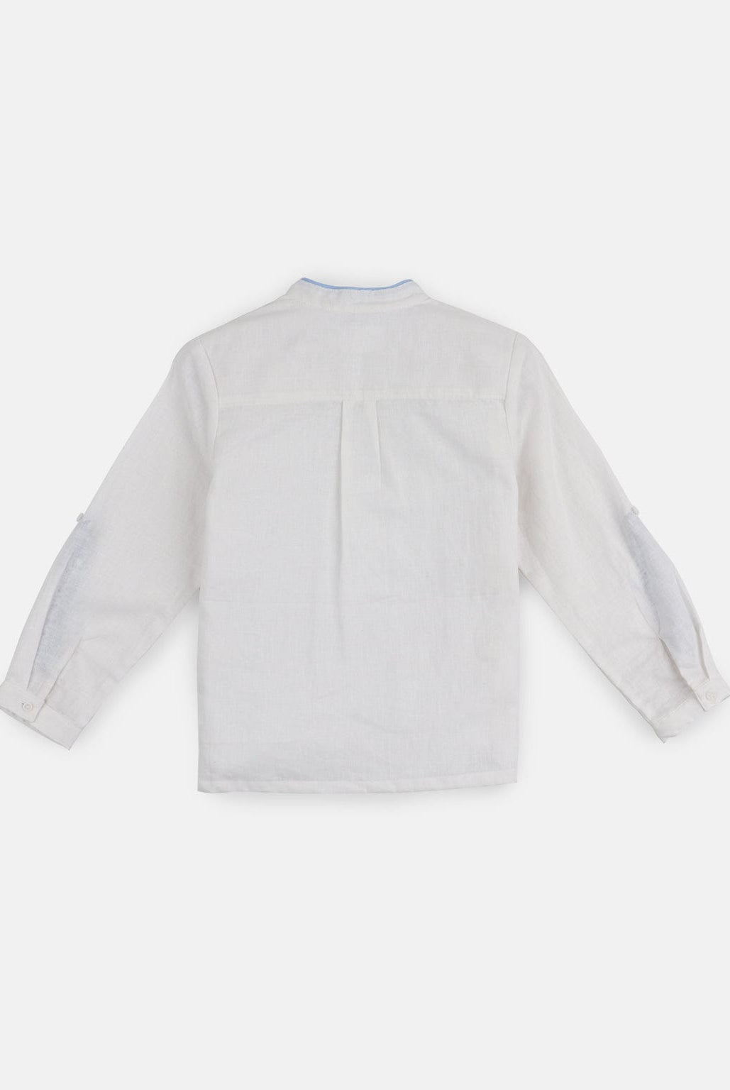 جينجرسنابس قميص ولادي سادة بنص ياقة أبيض