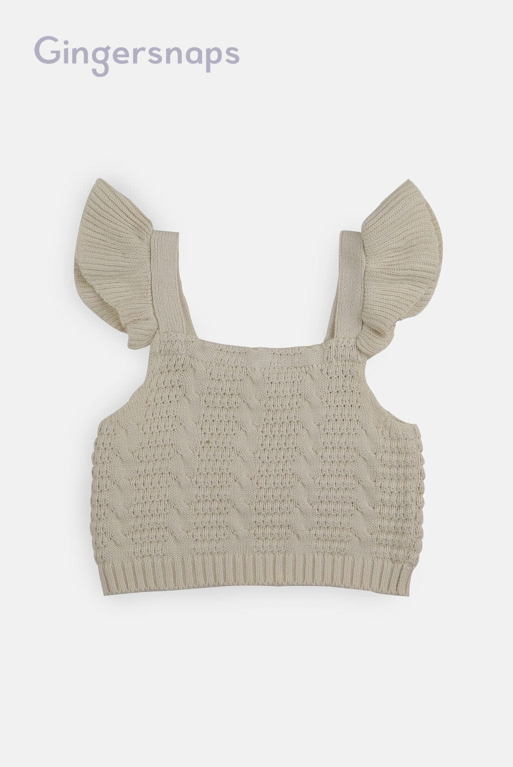 جينجرسنابس بلوزة بناتي مخرم كروب حمالات عريضة بيج