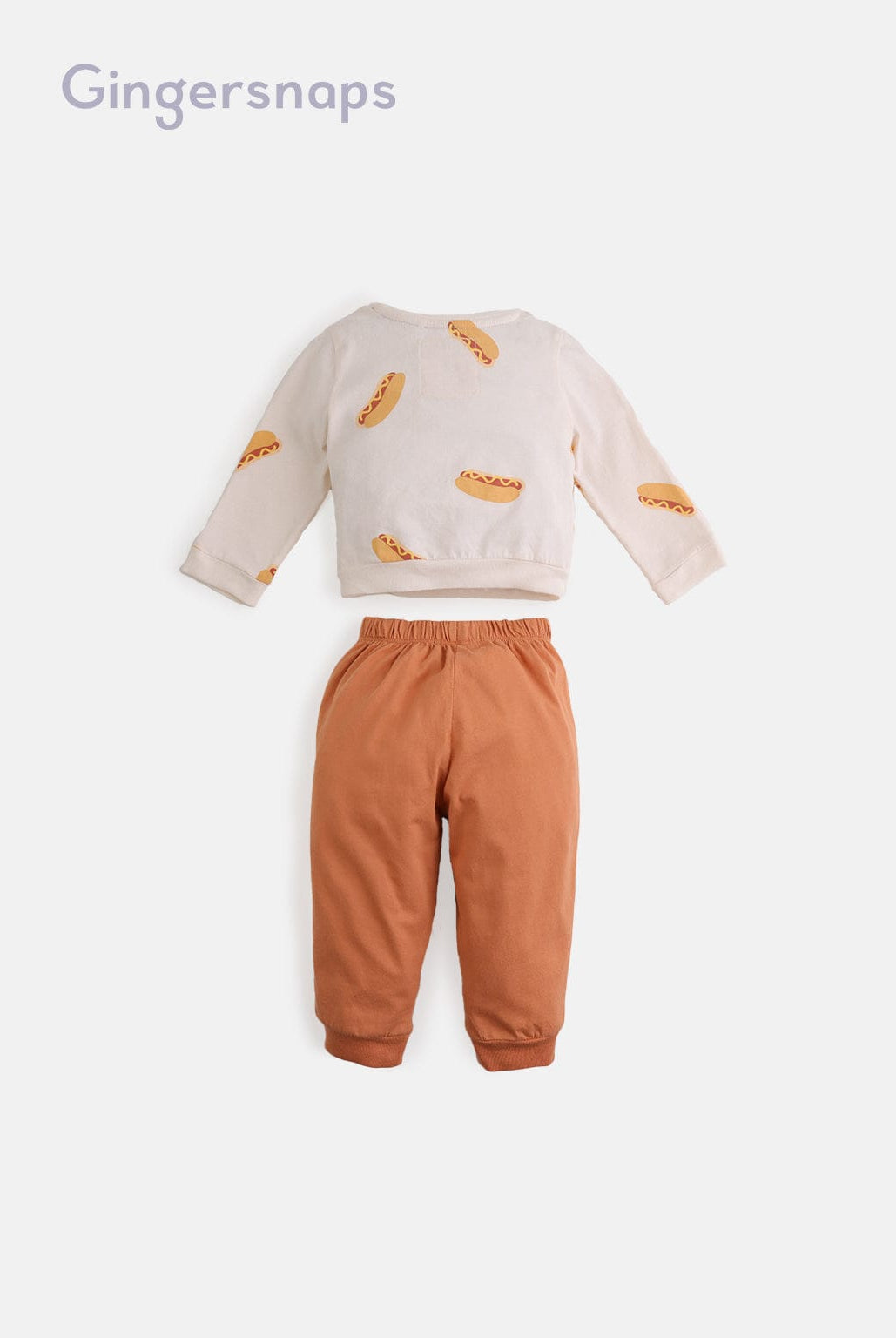جينجرسنابس طقم ملابس نوم للأولاد بطبعة ساندوتشات على الصدر متعدد الألوان
