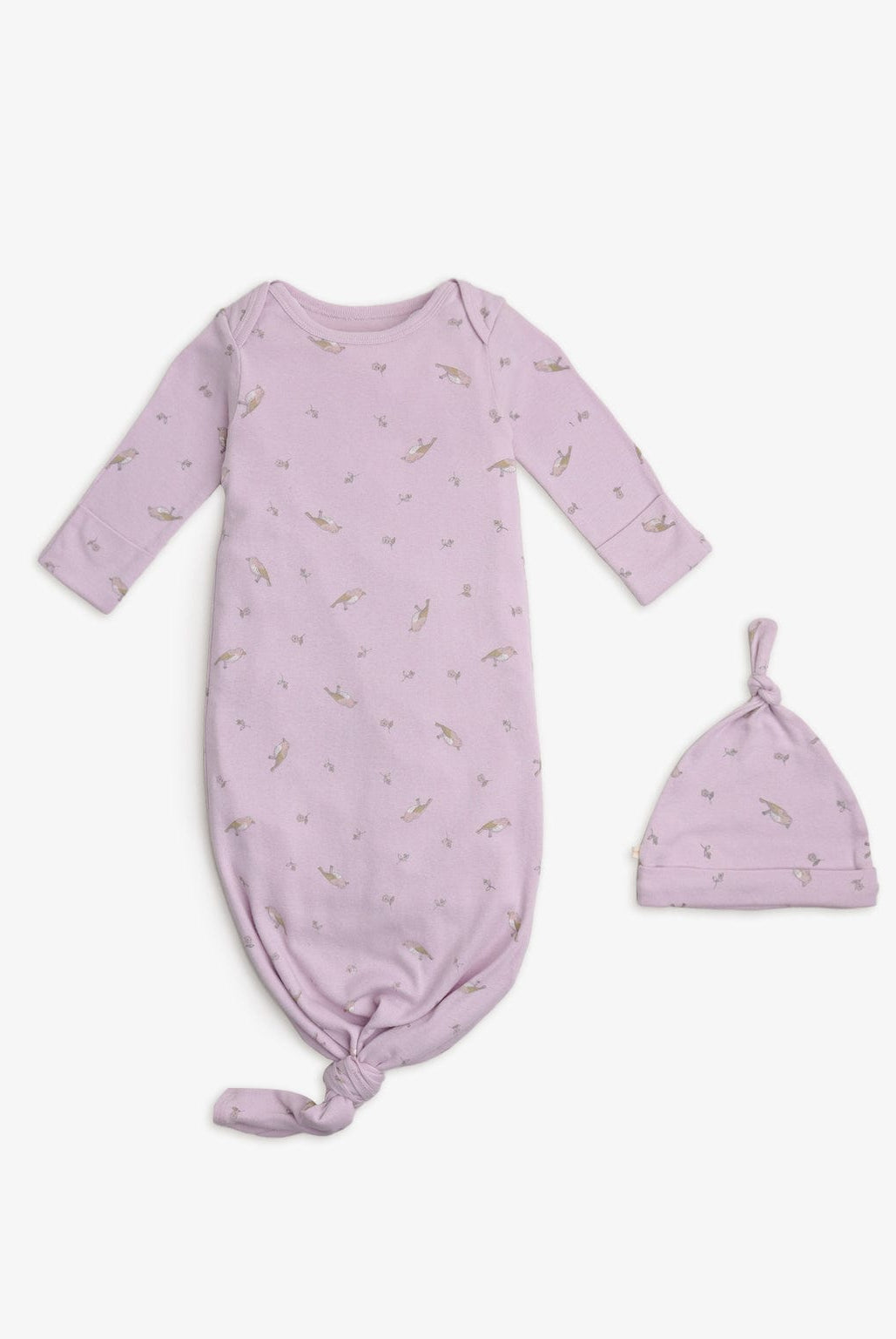 جينجرسنابس سالوبيت أطفال مواليد منقوش كم طويل وقبعة أرجواني