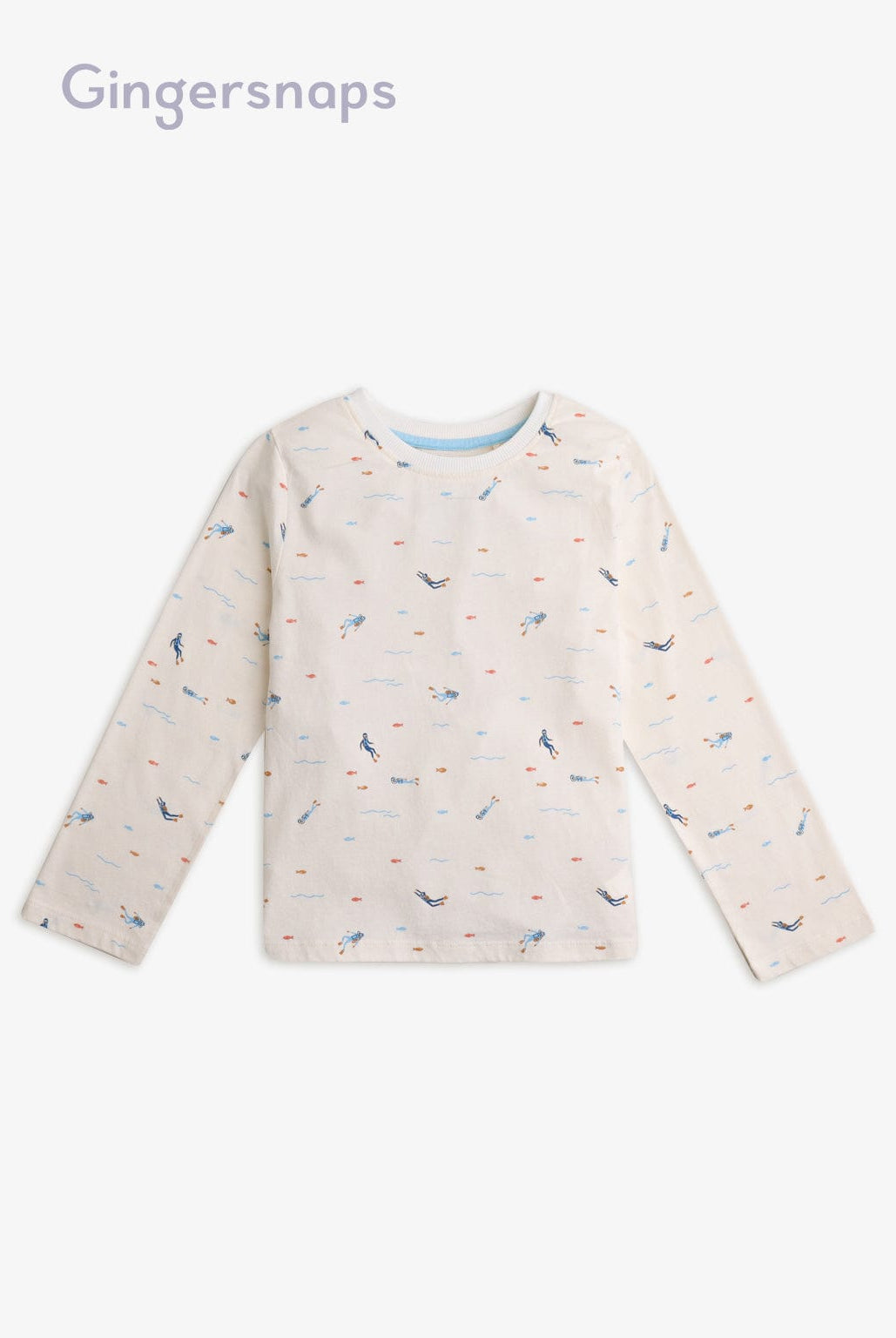 جينجرسنابس بيجامة منقوشة كم طويل بناتي بيج