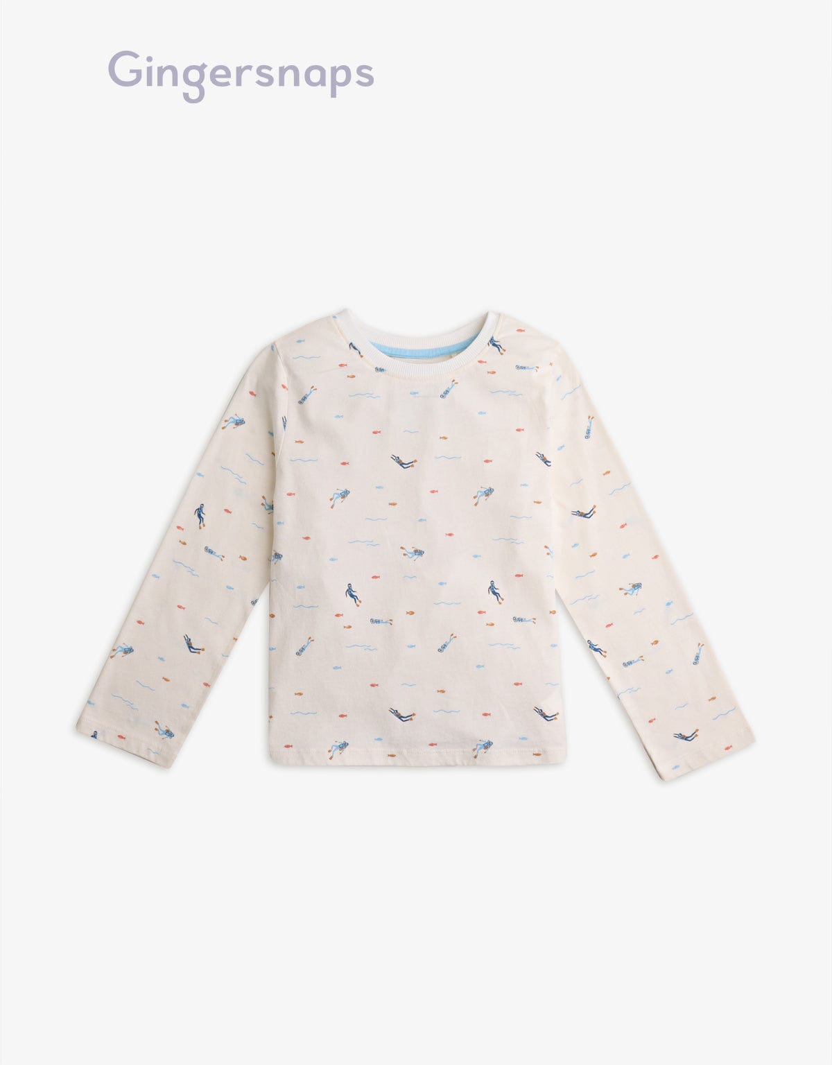 جينجرسنابس بيجامة منقوشة كم طويل بناتي بيج