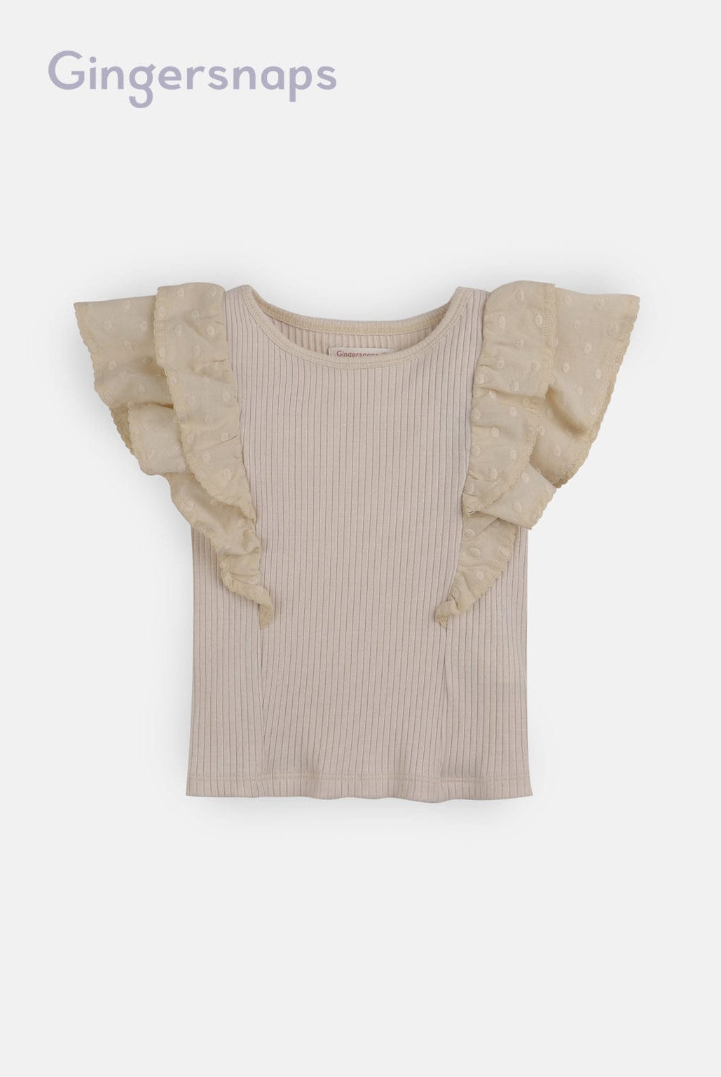 جينجرسنابس بلوزة مضلعة سادة أكمام فراشة بناتي بيج