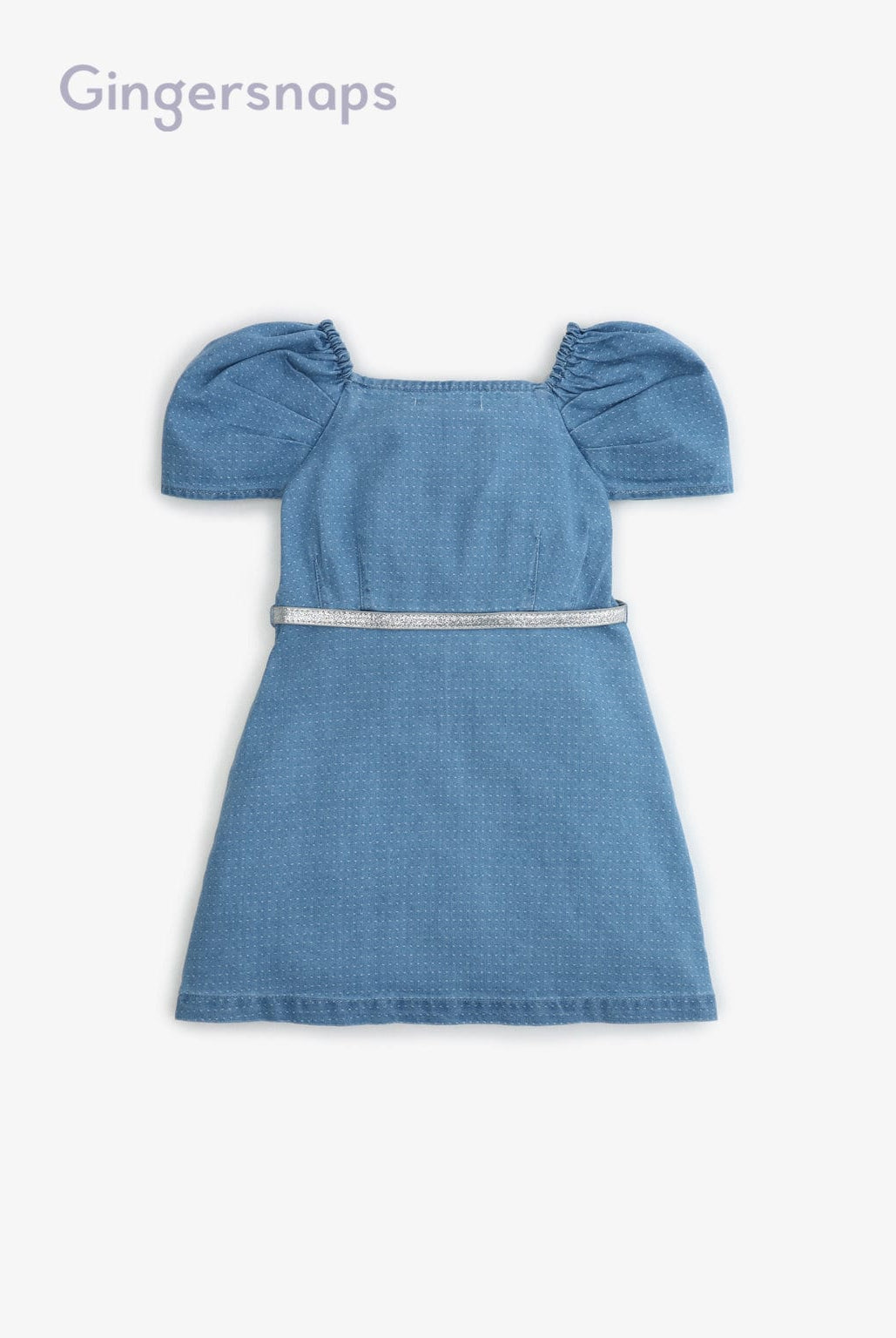 جينجرسنابس فستان جينز كم قصير شنطة على الخصر كم قصير بناتي أزرق