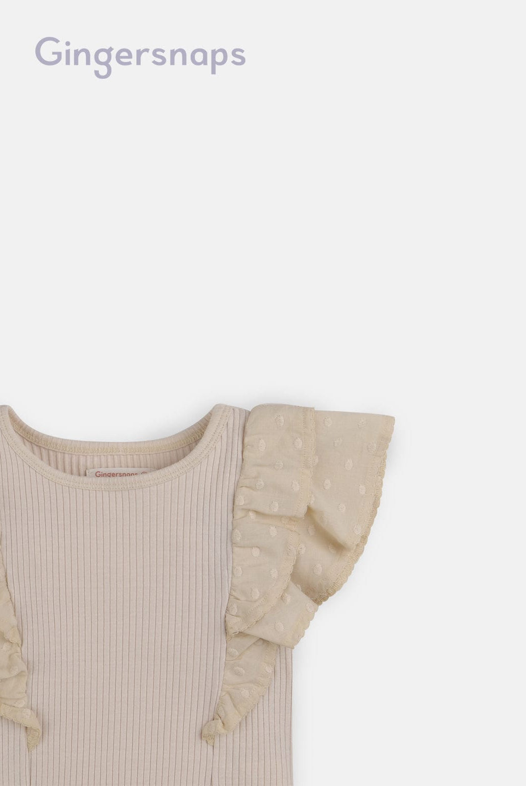 جينجرسنابس بلوزة مضلعة سادة أكمام فراشة بناتي بيج