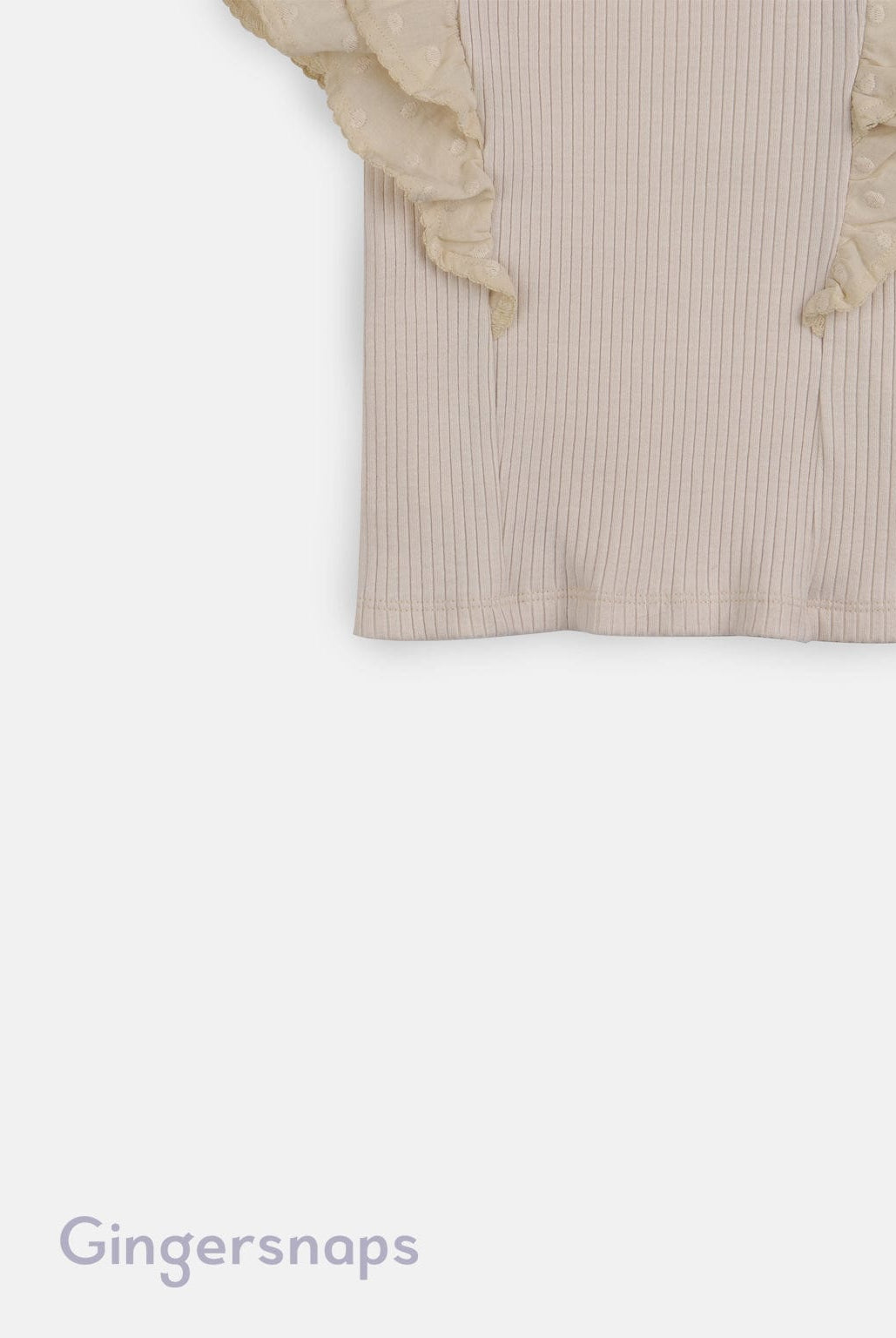 جينجرسنابس بلوزة مضلعة سادة أكمام فراشة بناتي بيج