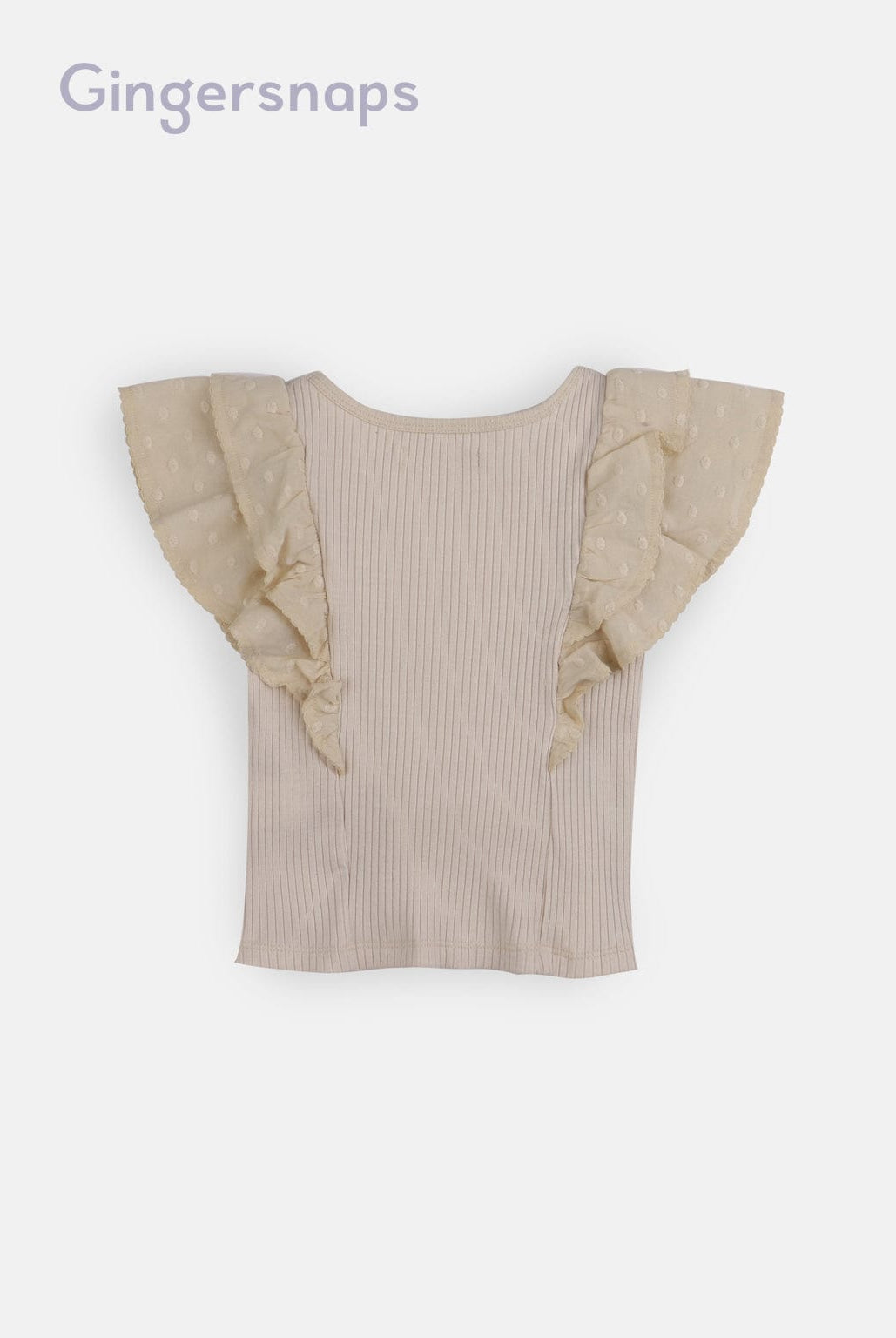 جينجرسنابس بلوزة مضلعة سادة أكمام فراشة بناتي بيج